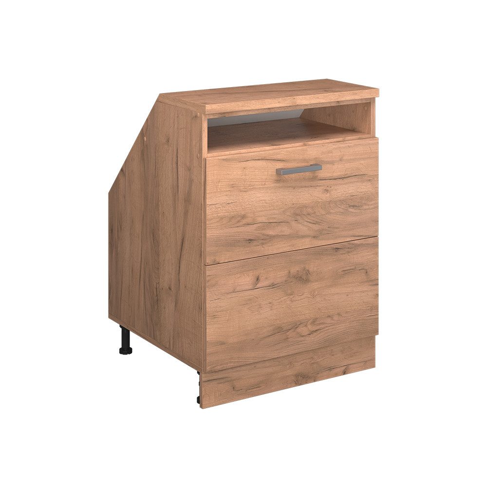 Vicco Kommode Rion, Goldkraft Eiche, 60 x 81.6 cm mit 2 Schubladen, Schrankkorpus... (1 St)