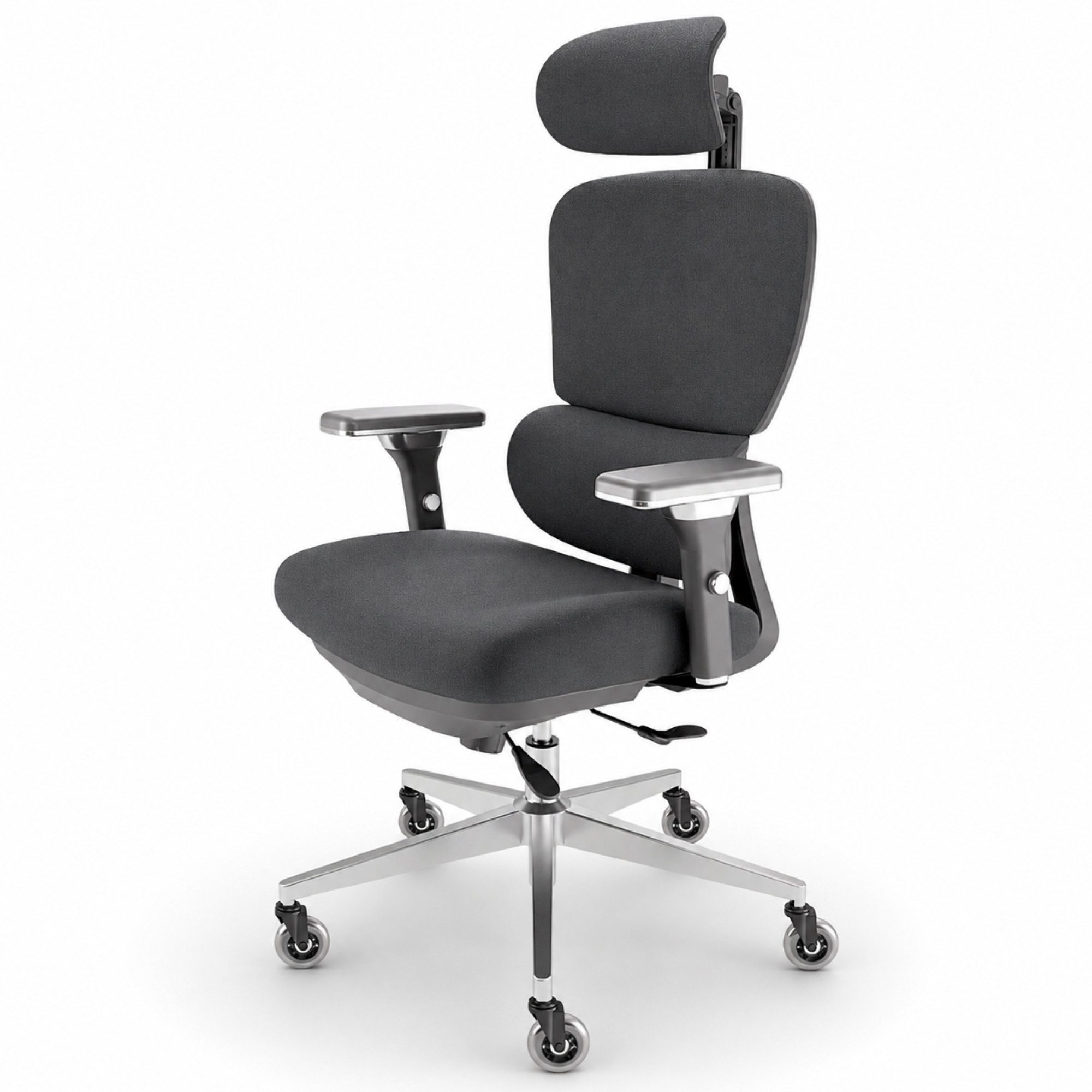 CLOUVOU Bürostuhl Ergonomisch, Schreibtischstuhl bis 150 kg - Testsieger (ProSeat - Chefsessel für Arbeitszimmer, 4D Gaming Armlehnen & 3D Kopfstütze), Blade Wheels, Homeoffice, Gaming Stuhl, Drehstuhl