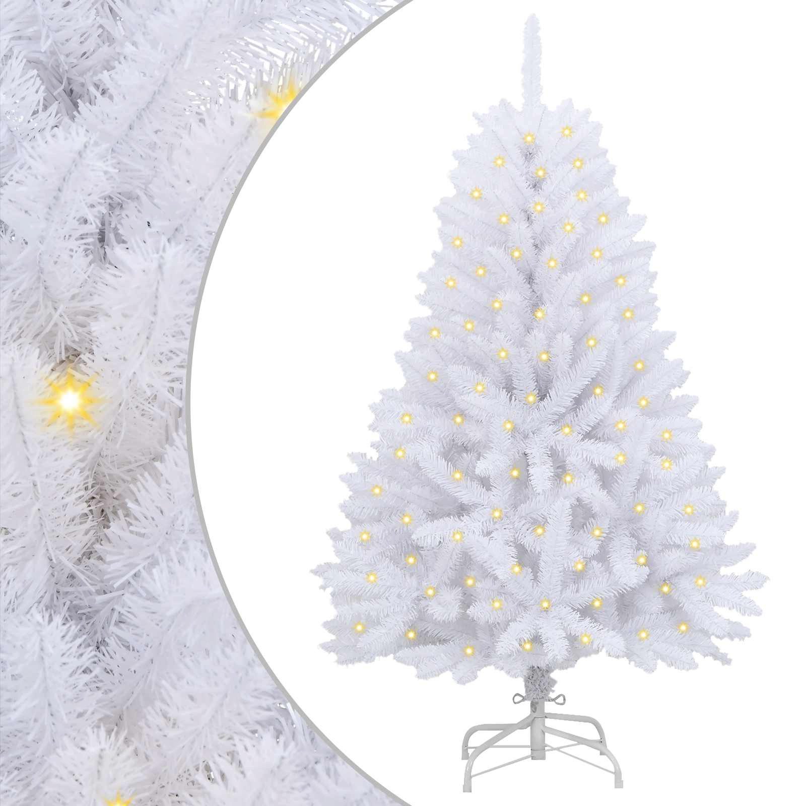vidaXL Christbaumschmuck Künstlicher Weihnachtsbaum Weiß 150 cm PVC und Metall (1-tlg)