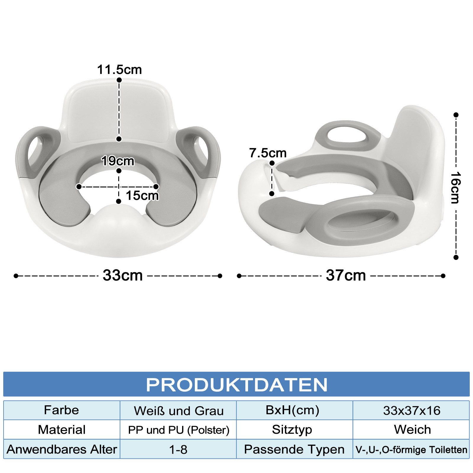FIVMEN Baby-Toilettensitz Kinder WC Aufsatz, Baby Potty Training Toilettentrainer