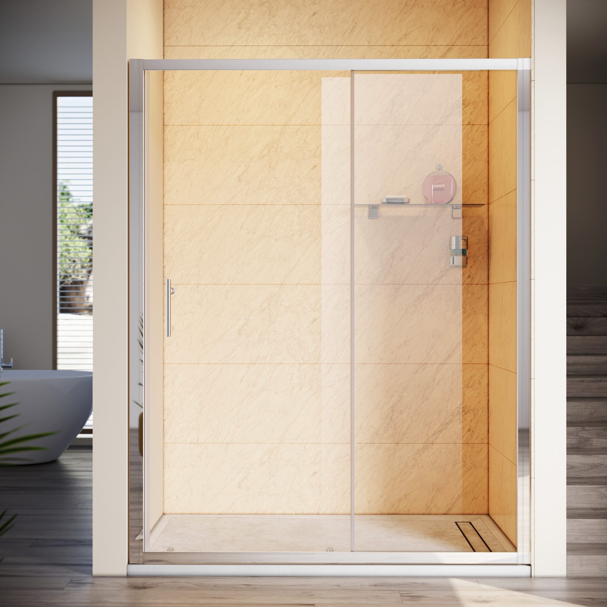 SONNI Dusch-Schiebetür Duschschiebetüren, 100-170cm, ESG Nischentür Duschtü günstig online kaufen