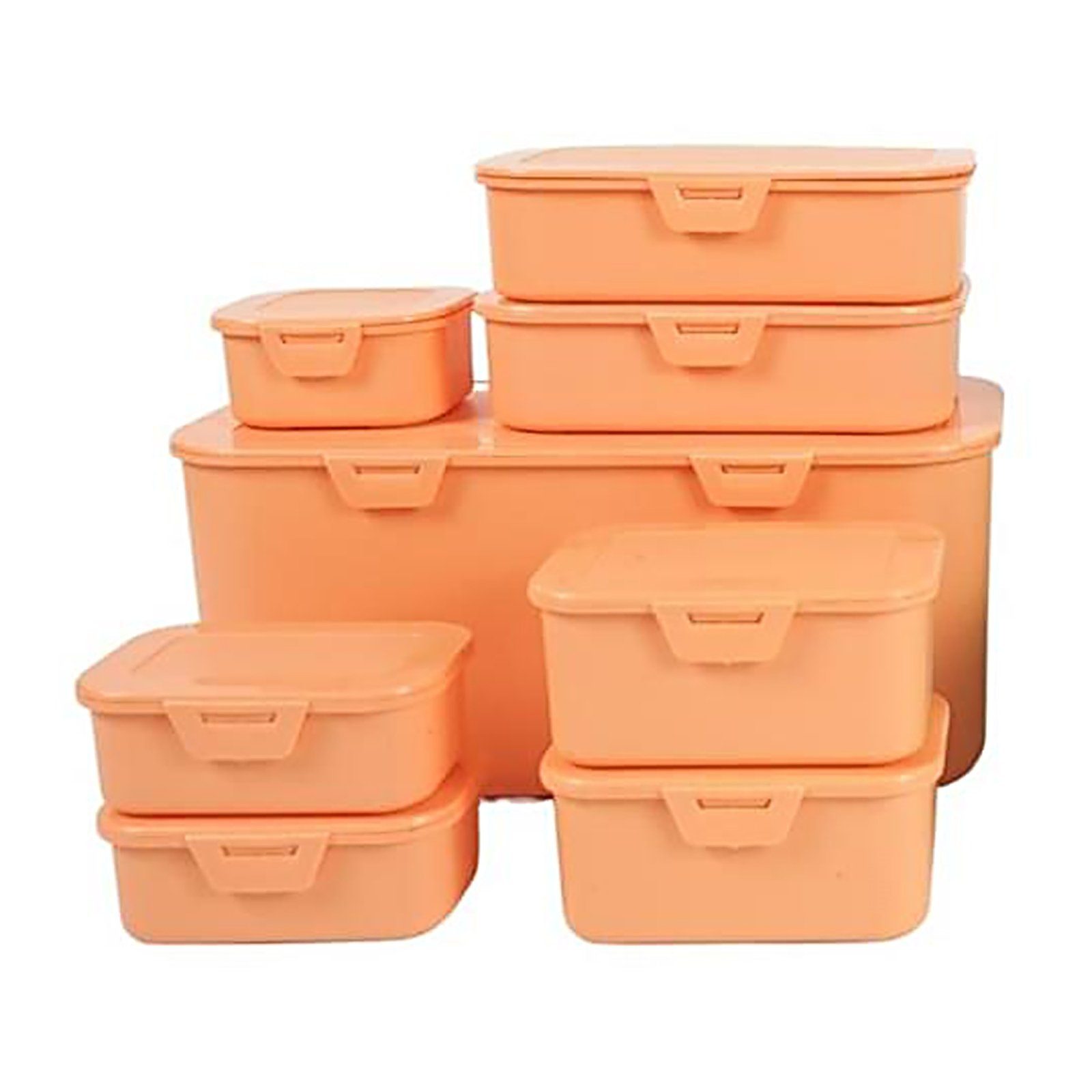 Neuetischkultur Vorratsdose Vorratsdosen-Set 8 Stück Orange, Kunststoff, (Set, 8-tlg), Lebensmitteldose farbig