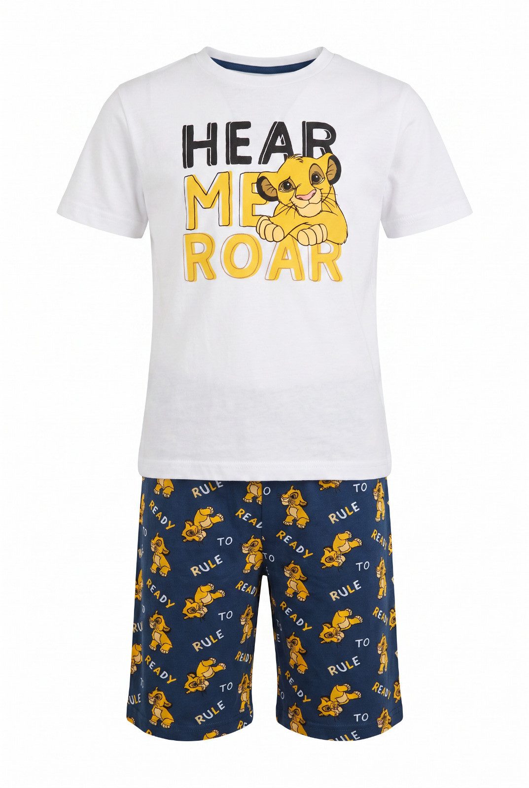 Disney Schlafanzug König der Löwen Simba Kinder Schlafanzug Pyjama kurzarm 100% Baumwolle