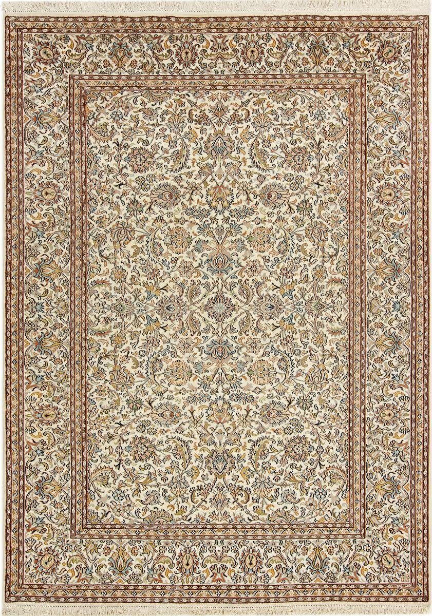 Seidenteppich Kaschmir Seide 157x216 Handgeknüpfter Orientteppich, Nain Trading, rechteckig, Höhe: 4 mm