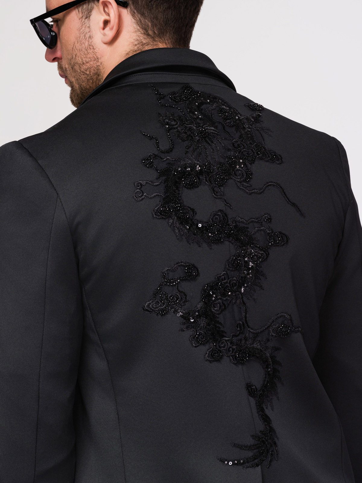 OMBRE Anzugsakko Herren Blazer Regular Fit mit abnehmbarer Kapuze Schwarz XL (kein Set, 1-tlg) Regular Fit