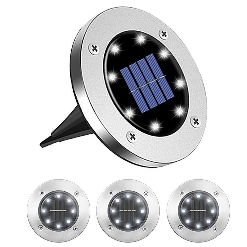 BlingBin LED Solarleuchte 4pcs Solar In-Ground Light, Outdoor Buried Light für Garten Rasen Weg, Solar, LED, hochwertigen polykristallinen Silizium-Solarpanels, Robustes Design