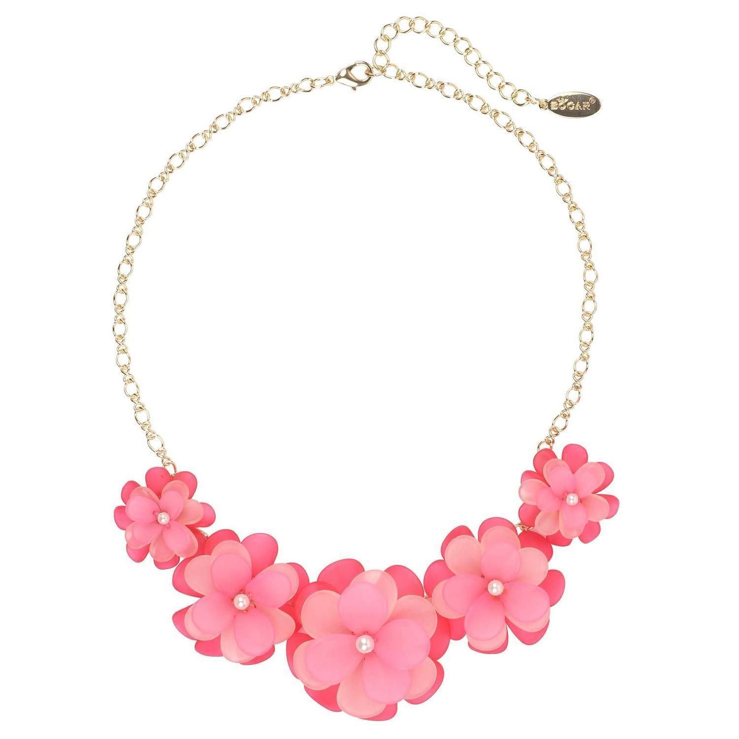 LuxusKollektion Choker Choker Halskette Blume Acryl Pink