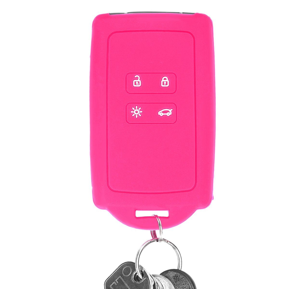 kwmobile Schlüsseltasche Hülle Autoschlüssel Schlüsselhülle Silikon Schutzhülle Renault, Pink für