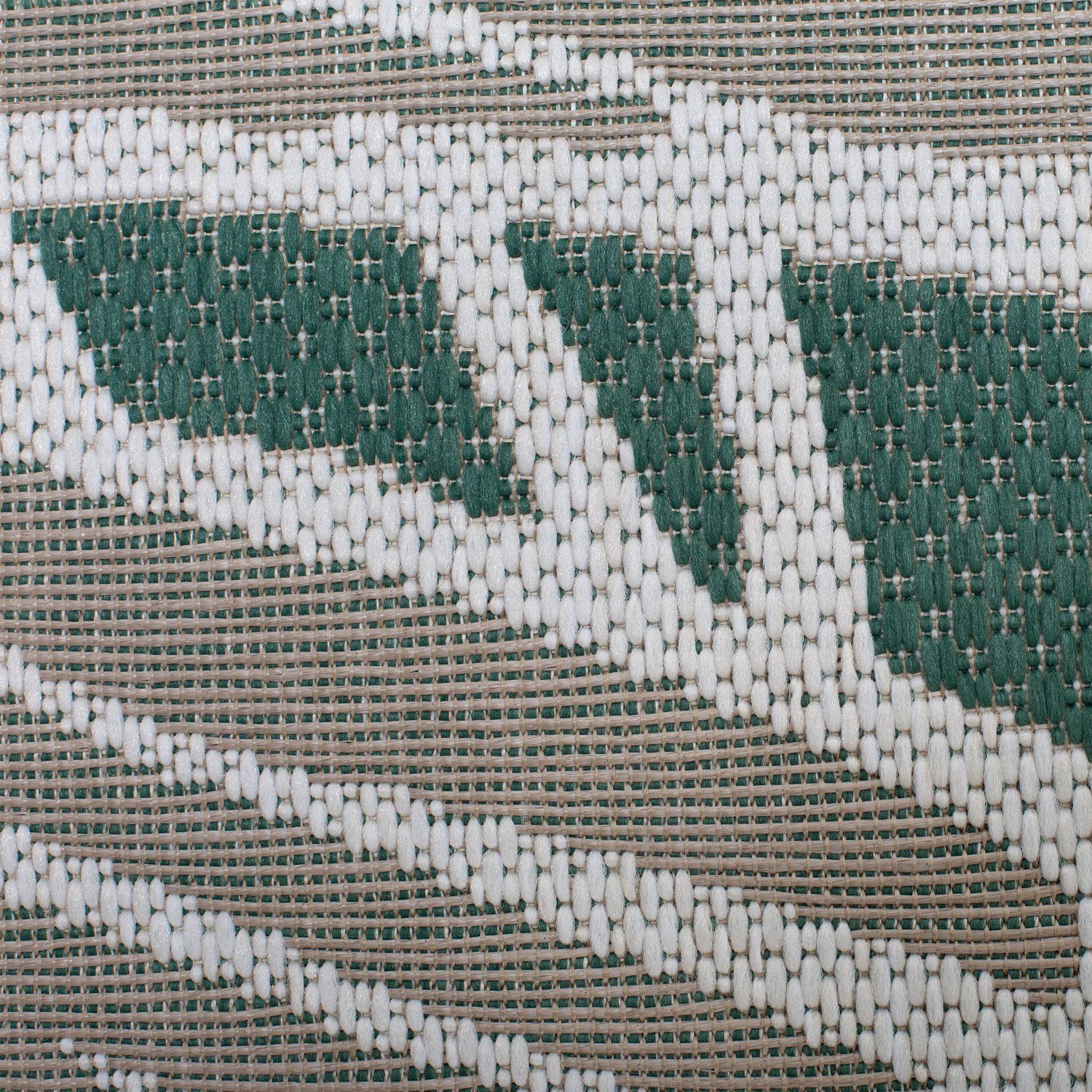 In- DomDeco & - oder Mustern Teppich Teppich für & Creme-Grün, wetterfest modernen robust mit Outdoor Motiven Stanley Innenräume, & Terrasse/Balkon