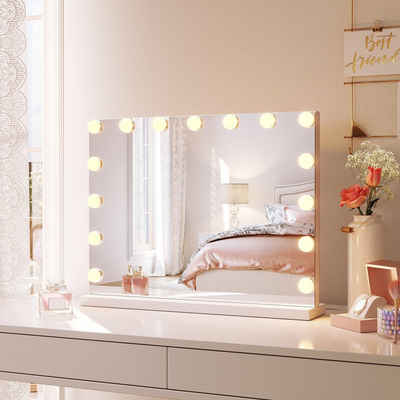 SONNI Schminkspiegel Kosmetikspiegel mit LED-Leuchten, 3 einstellbare Leuchten mit Speicher