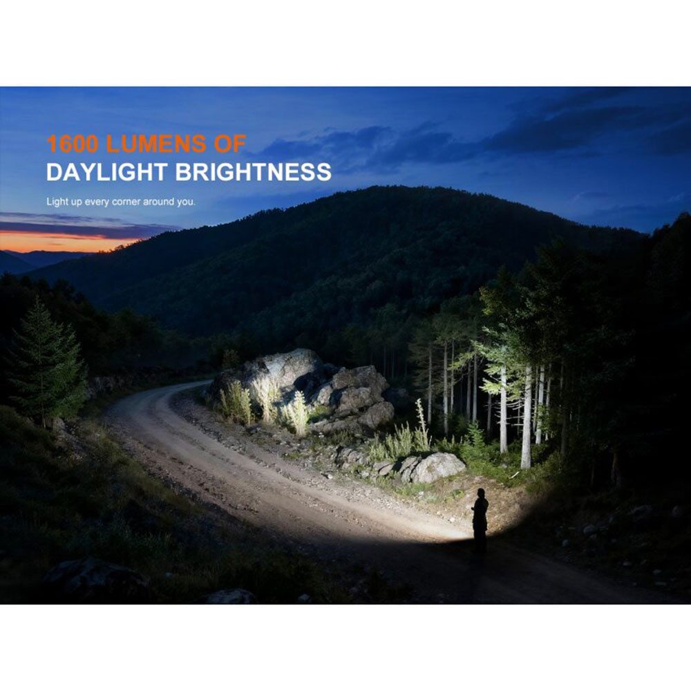 Fenix LED Taschenlampe E06R Pro LED-Taschenlampe mit UV-Licht und Punktstrahler 1600 Lm Olive