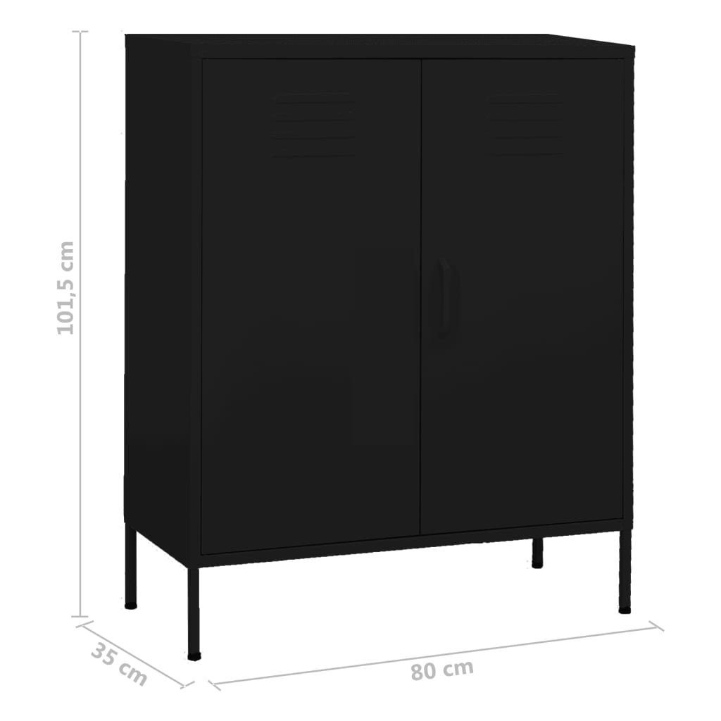 Schwarz (1-St) vidaXL Lagerschrank Stahl cm Fächerschrank 80x35x101,5