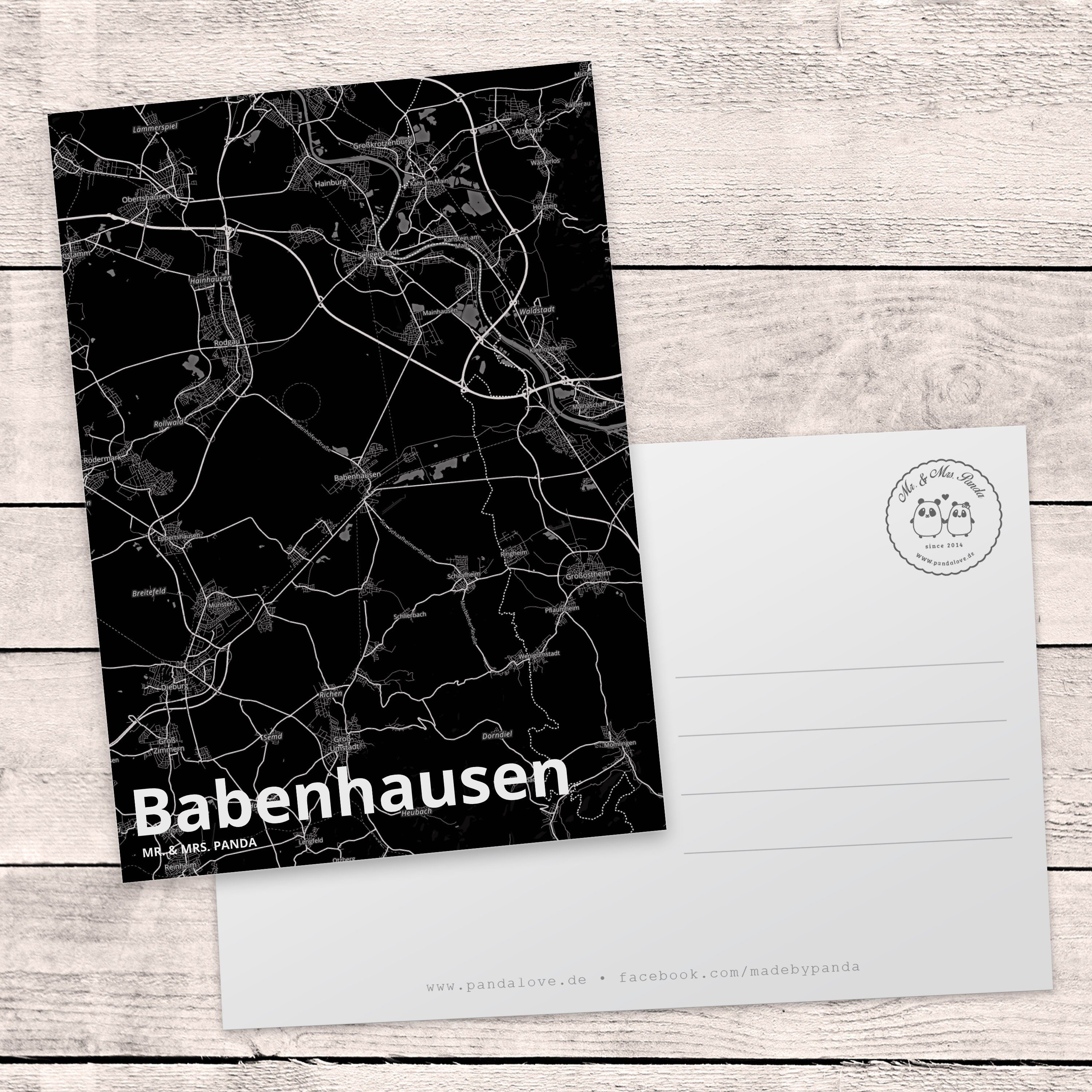 & Babenhausen Mr. Postkarte Panda Dorf K - Geburtstagskarte, Geschenk, Mrs. Stadt Ansichtskarte,
