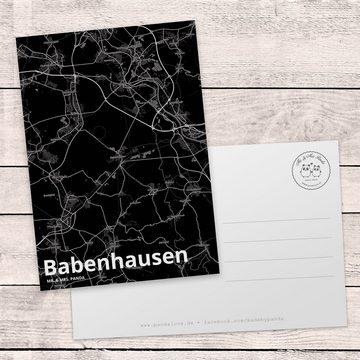 Mr. & Mrs. Panda Postkarte Babenhausen - Geschenk, Geburtstagskarte, Ansichtskarte, Stadt Dorf K