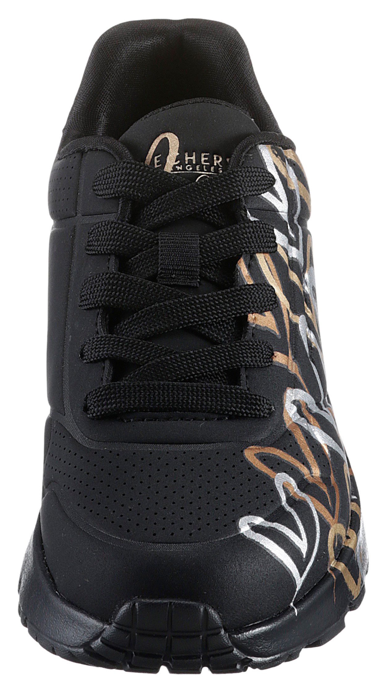 Skechers Skechers x JGoldcrown: Uno Lite - Metallic Love Plateausneaker, Schnürschuh, Keilsneaker mit Herzchen im Metallic Look bedruckt – Bild 5 von 5