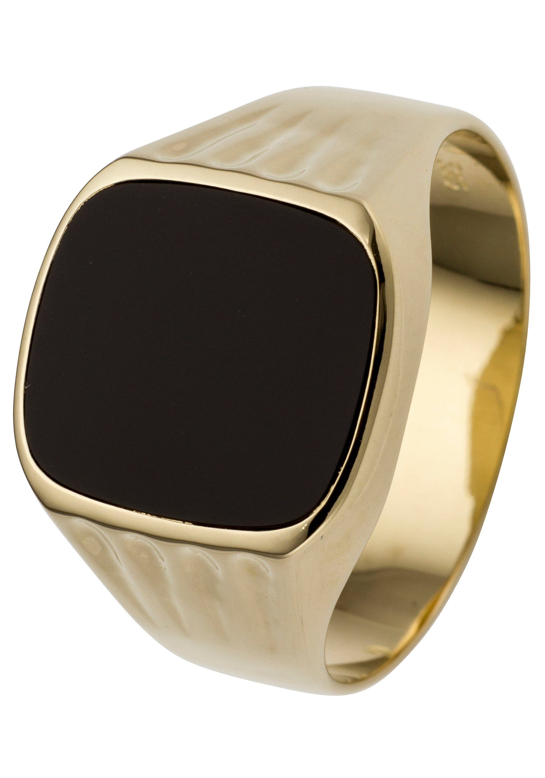 JOBO Fingerring, 585 Gold mit Onyx | Goldringe