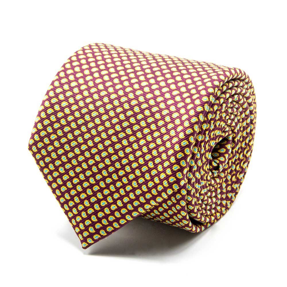 BGENTS Krawatte Mogador-Krawatte in Bordeaux mit Paisley-Muster Made in  Italy | Breite Krawatten