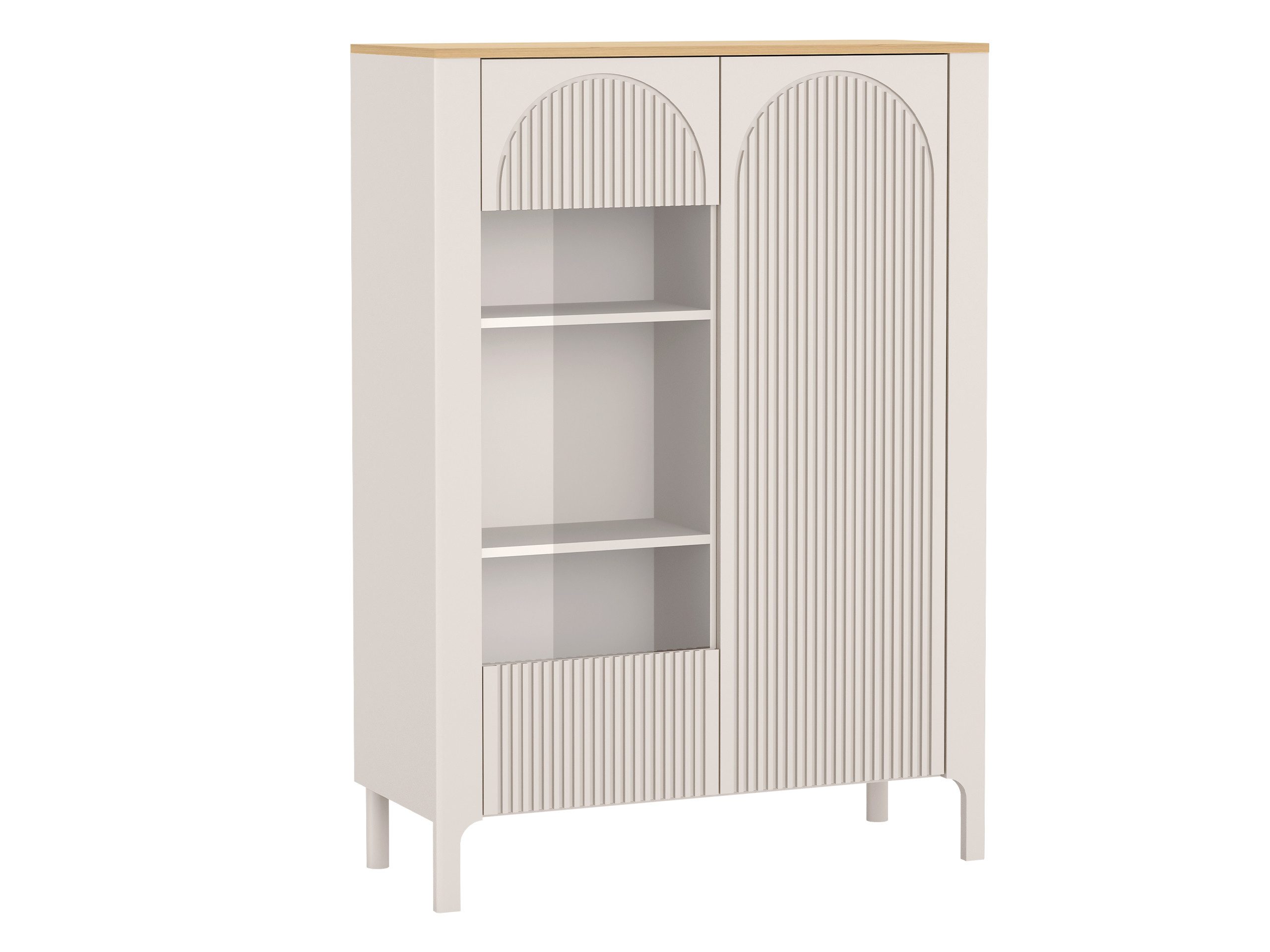 MIRJAN24 Vitrine Marbella 03 (mit zwei Drehtüren) 103x41x146 cm, Gehärtetes Glas 4 mm
