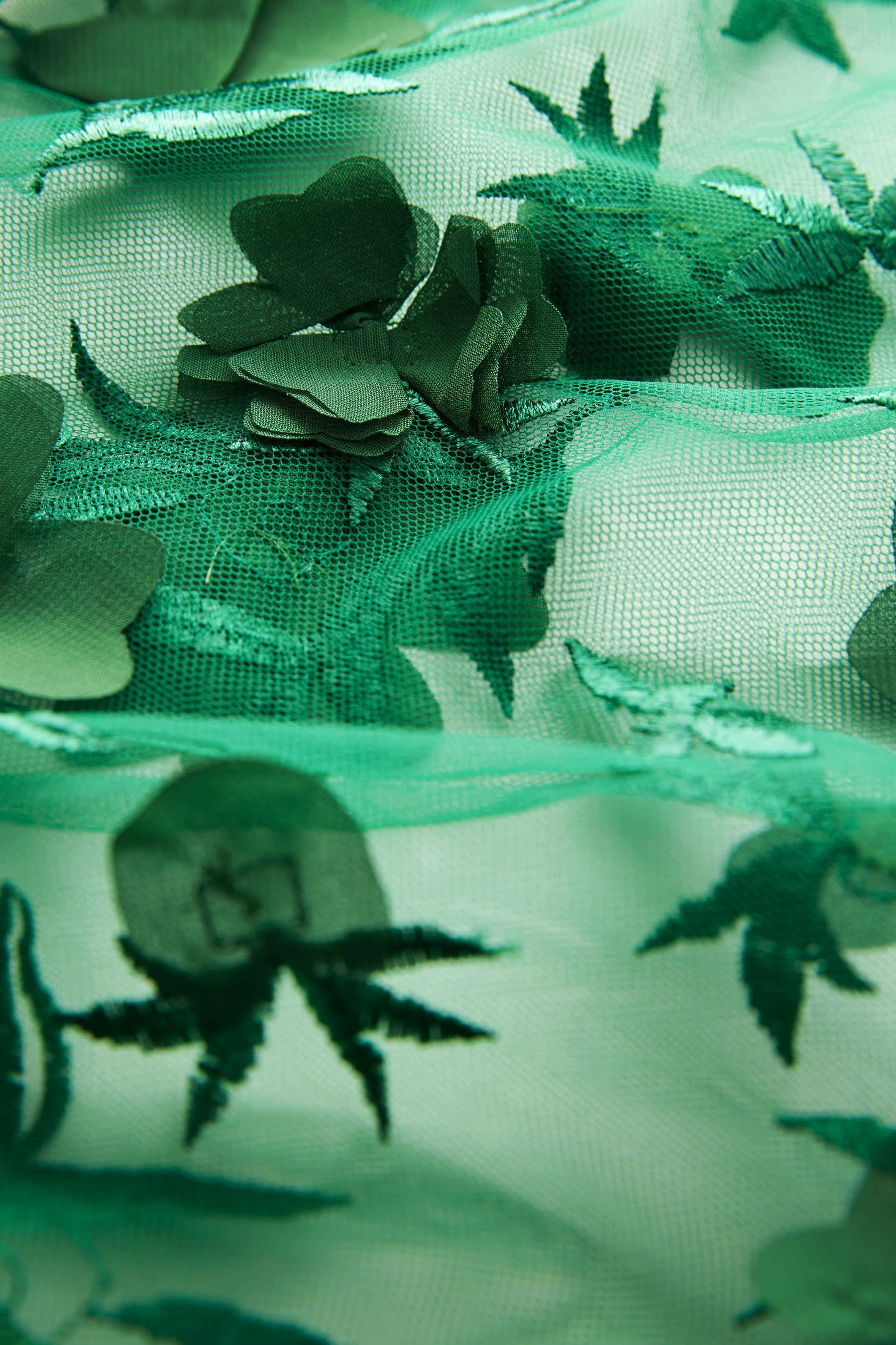 Next Langarmbluse Langarmoberteil aus Mesh mit 3D-Blume (1-tlg)