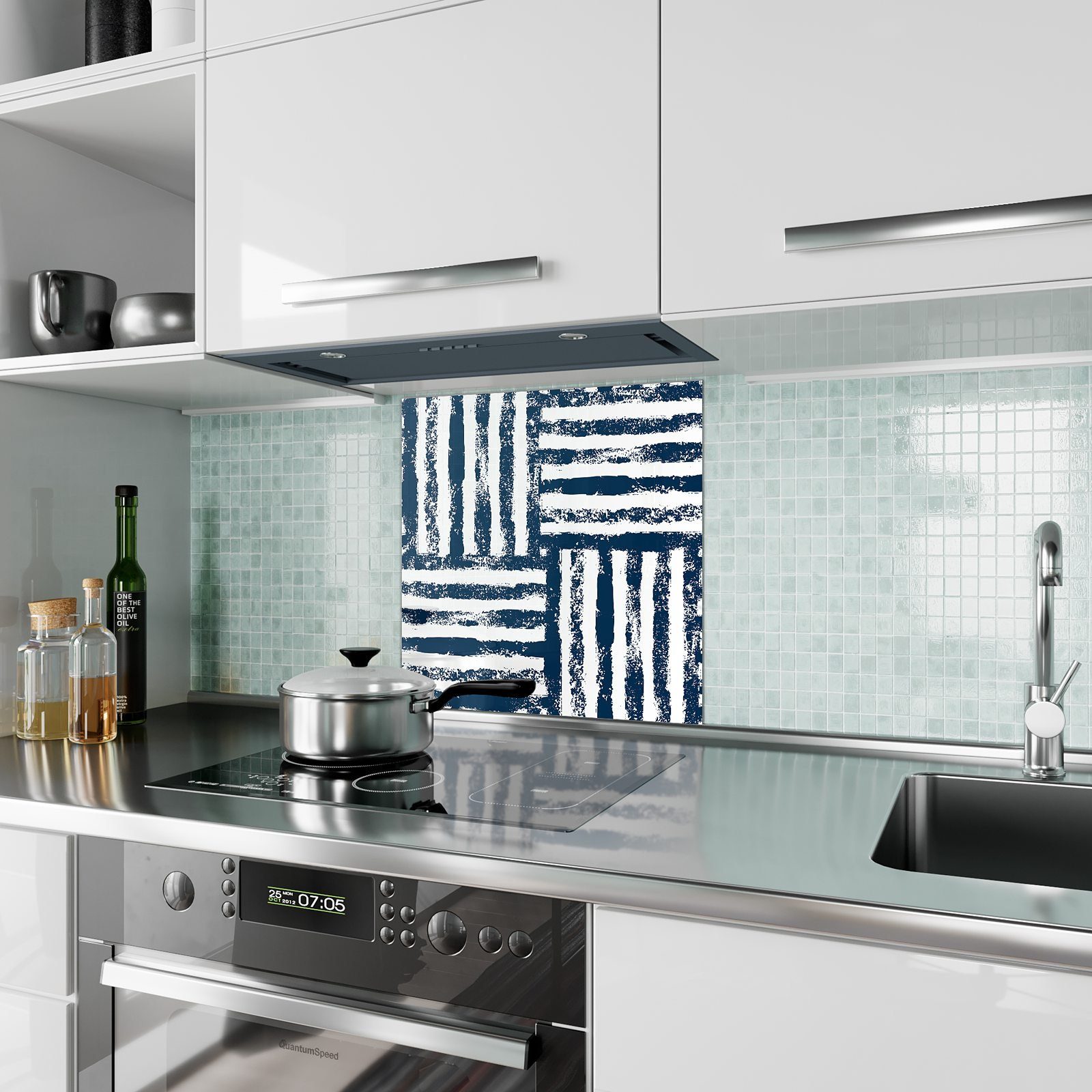Primedeco Küchenrückwand mit Grunge Spritzschutz Glas Motiv Muster Küchenrückwand