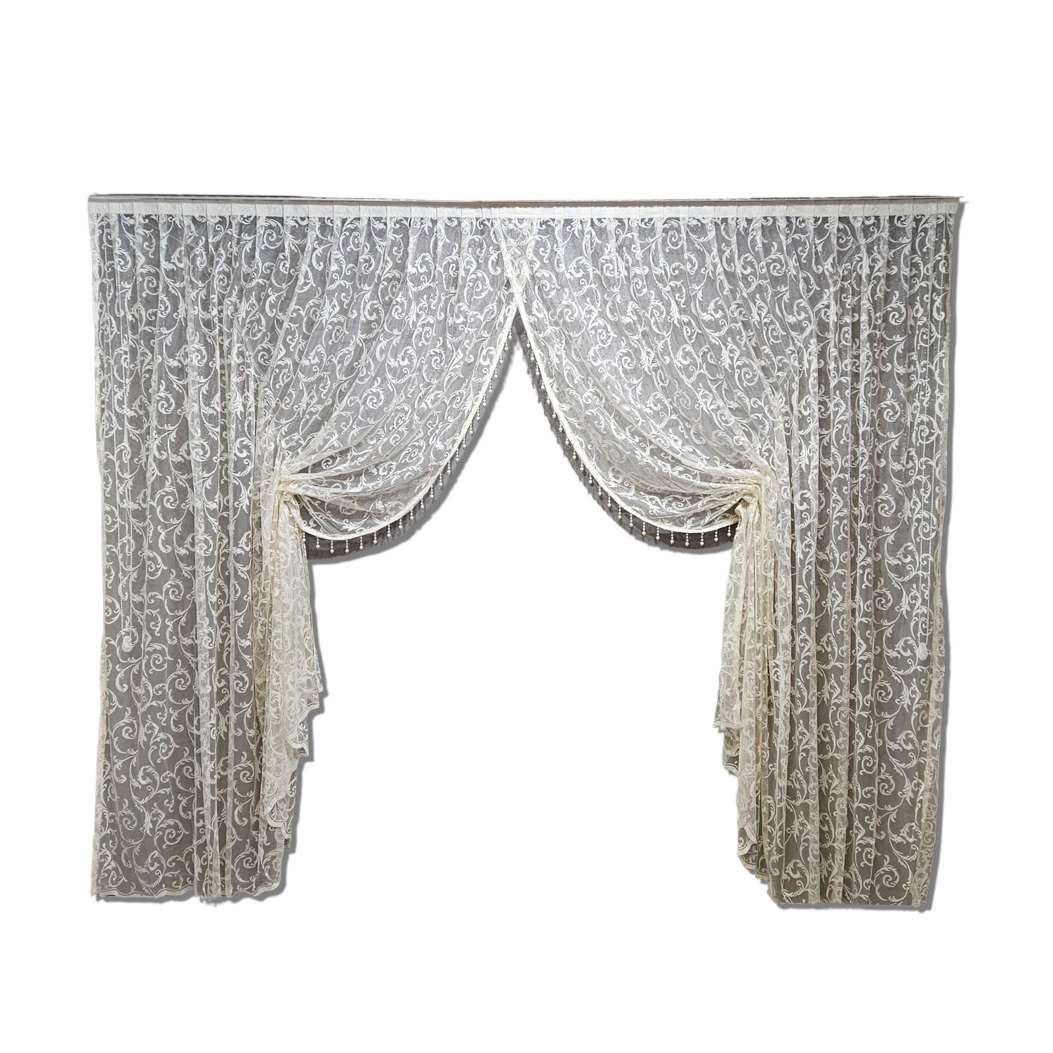 Gardinen by Justyna Perlenvorhang Kruvaze Gardine Champagner, Kräuselband, günstig online kaufen