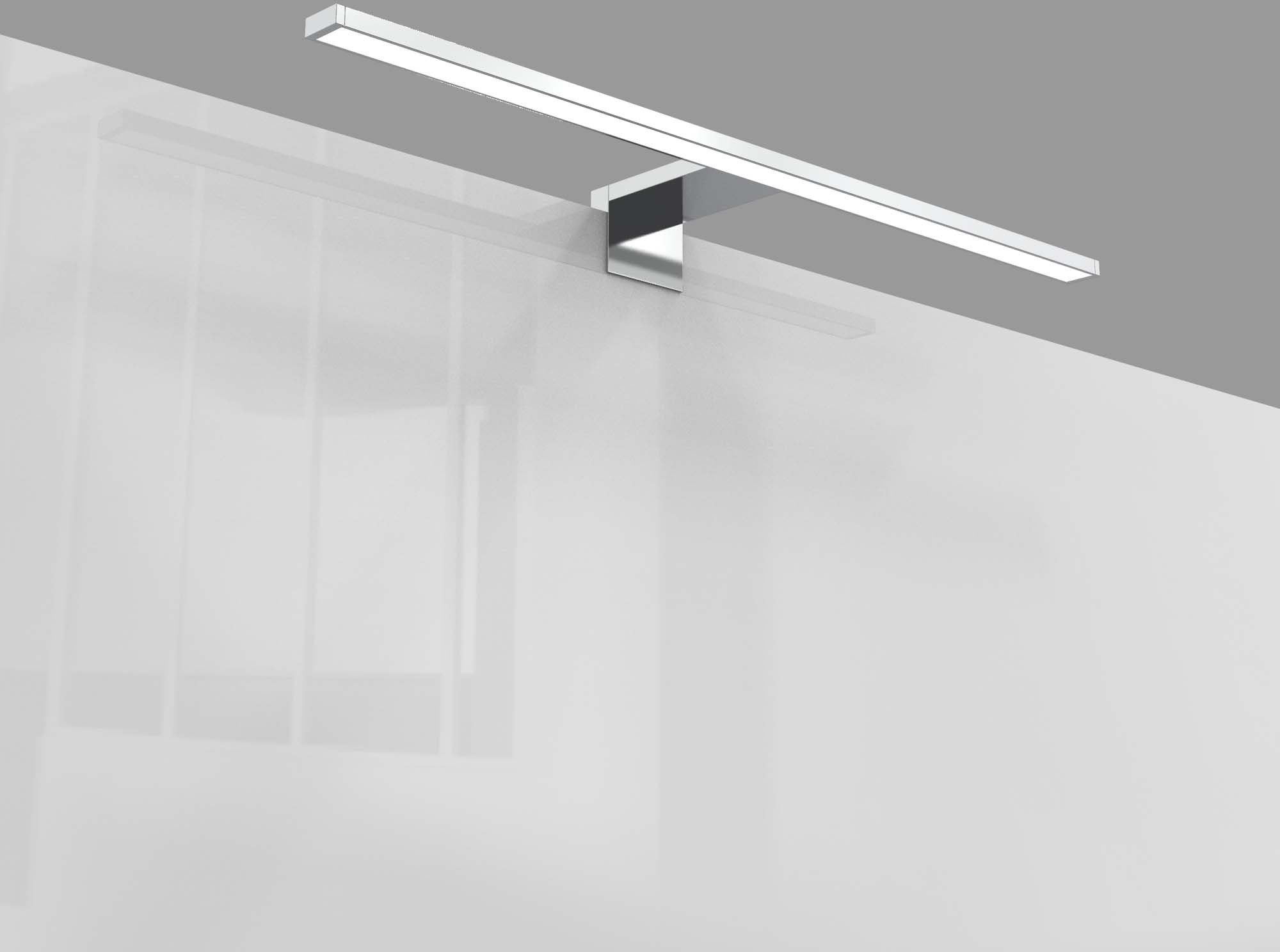 BK_SP1113 4.000 Licht, 60cm, Spiegellampe, Spritzwasserschutz IP44, Spiegelleuchte integriert, LED 8W, Kelvin, Neutralweiß, Lumen, LED B.K.Licht Badleuchte, 780 Chrom, Neutralweißes fest