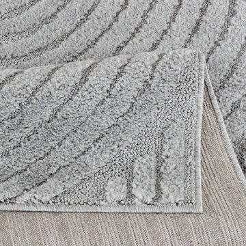 Designteppich Designerteppich Tokio hoch-tief Struktur Wellen uni, TaraCarpet, rechteckig, Höhe: 20 mm, moderner scandi BOHO grau Wohnzimmer Schlafzimmer Flur 120x170 cm