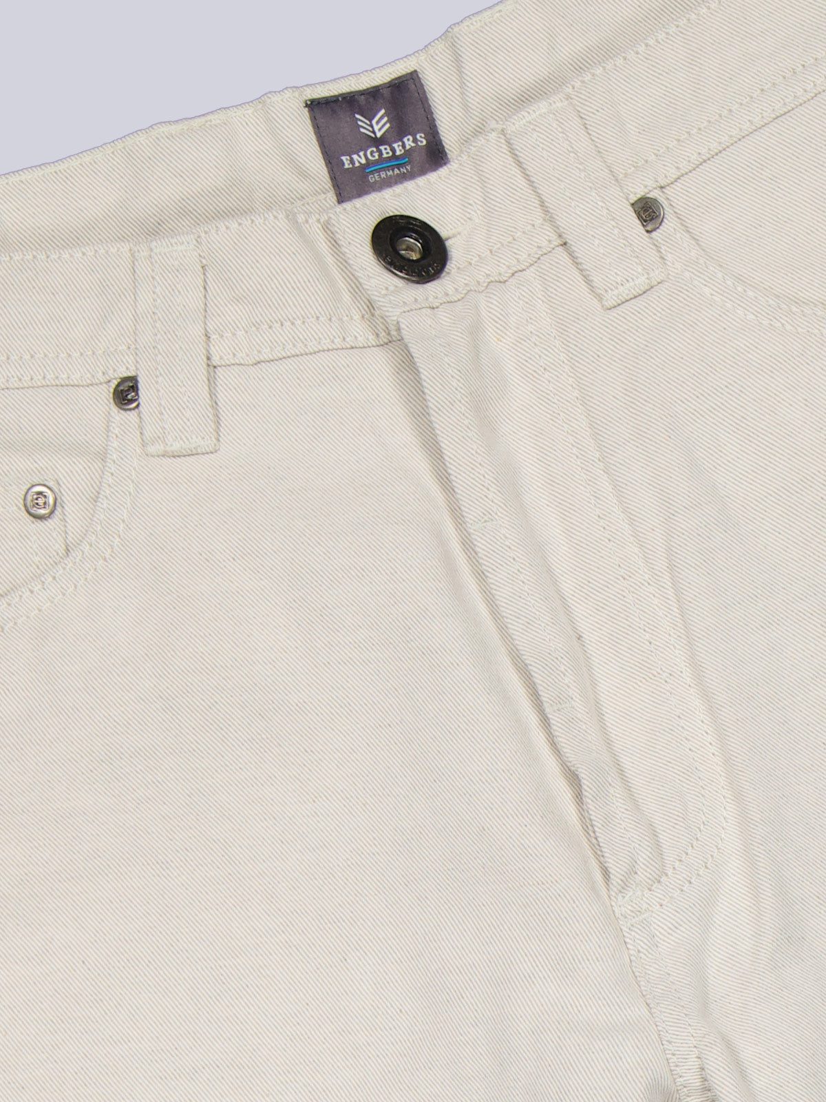 ENGBERS GERMANY 5-Pocket-Hose Herren 5 Pocket Hose aus italienischem Garn, Naturweiss