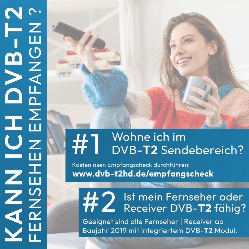VSG24 DVBT2 HDTV Antenne ADVANCED HD mit 36Dbi Verstärker - Leistungsstarke Innenantenne (DVBT2 HD), 1021
