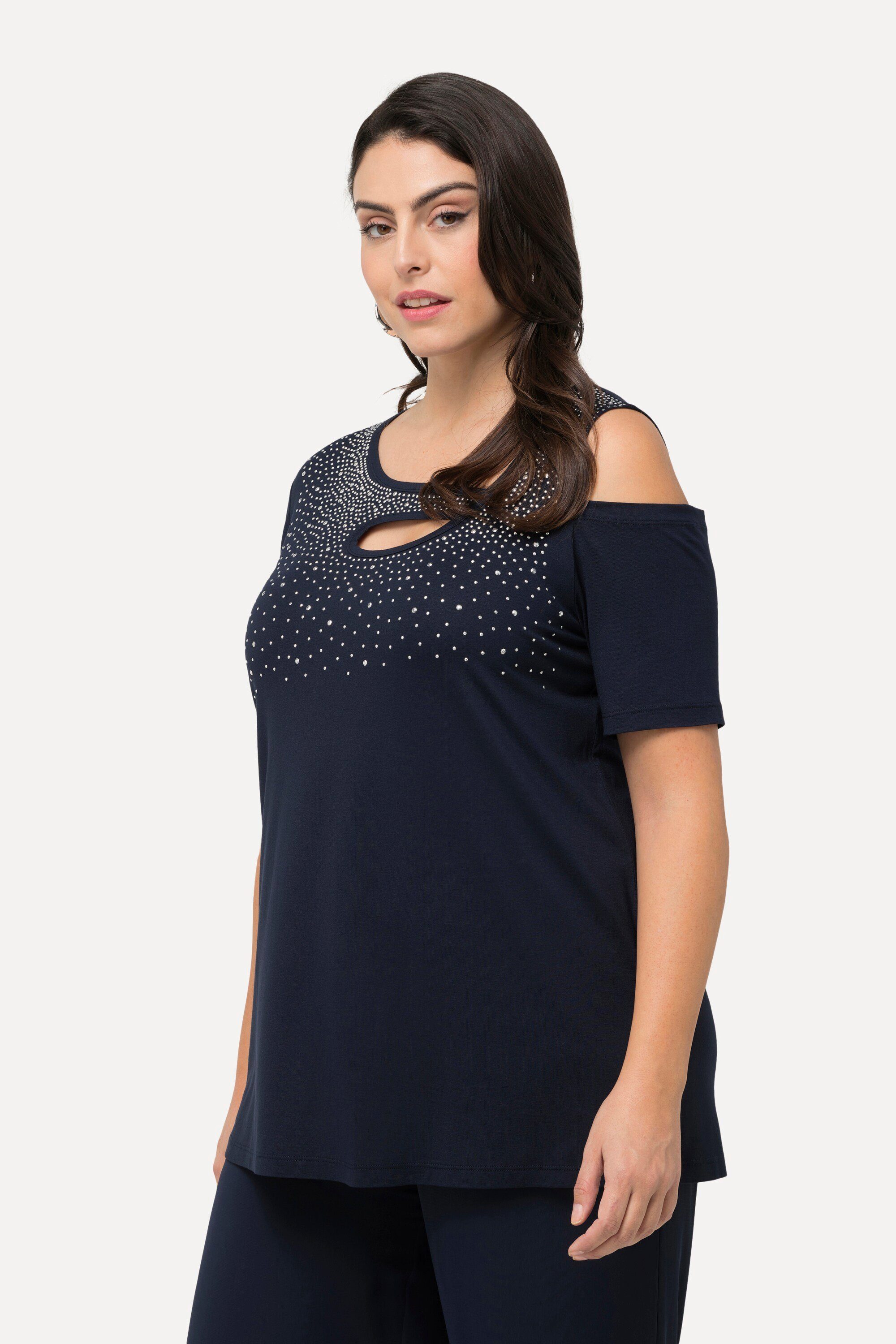Ulla Popken T-Shirt T-Shirt Ziersteine A-Linie günstig online kaufen