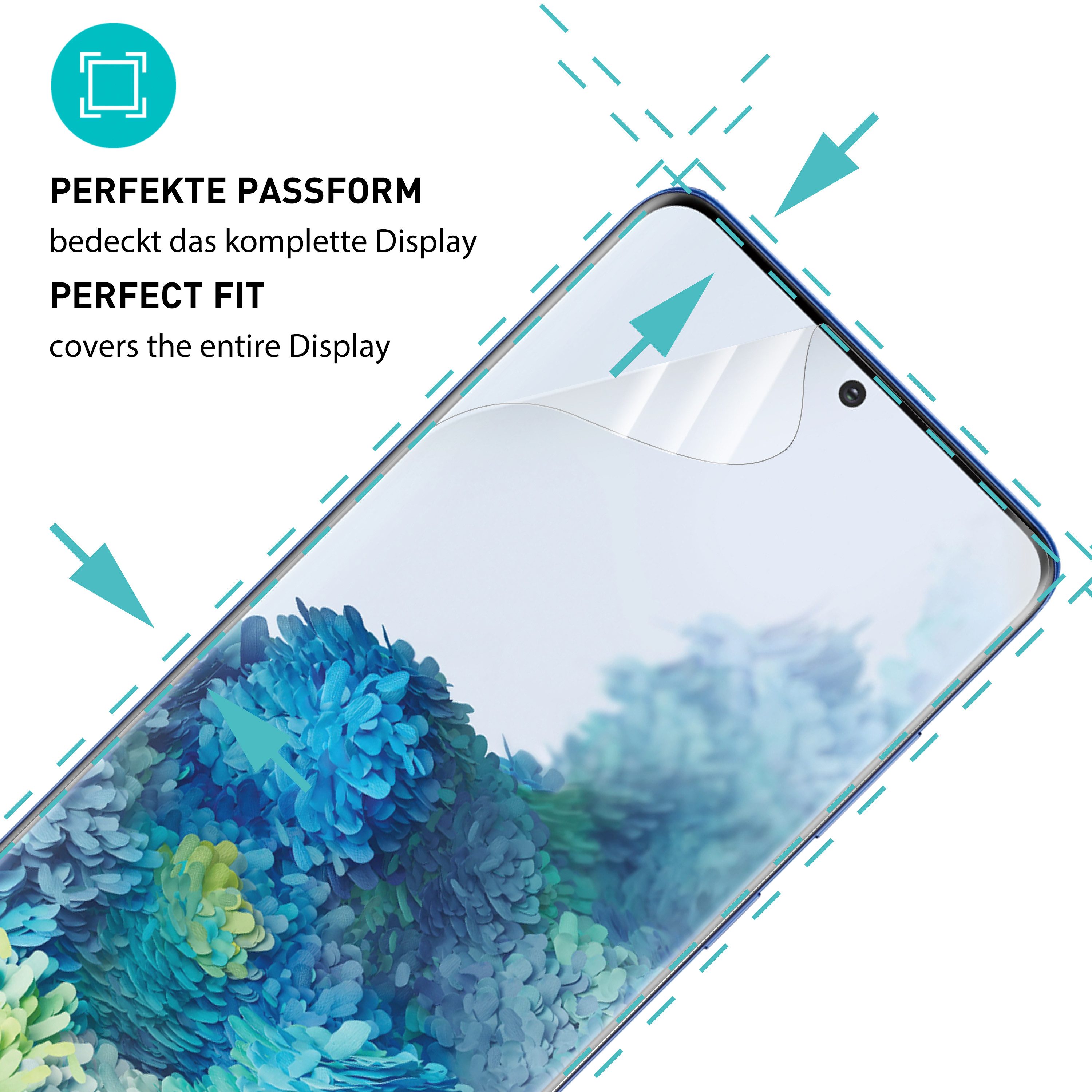 smartect Displayschutzfolie TPU Schutzfolie 2 + 2 Stück für Galaxy S20 Plus (Display + Kamera) für Samsung Galaxy S20 Plus, Set, 2 Stück, Ultra-klar, Kratzfest, – Bild 2 von 5