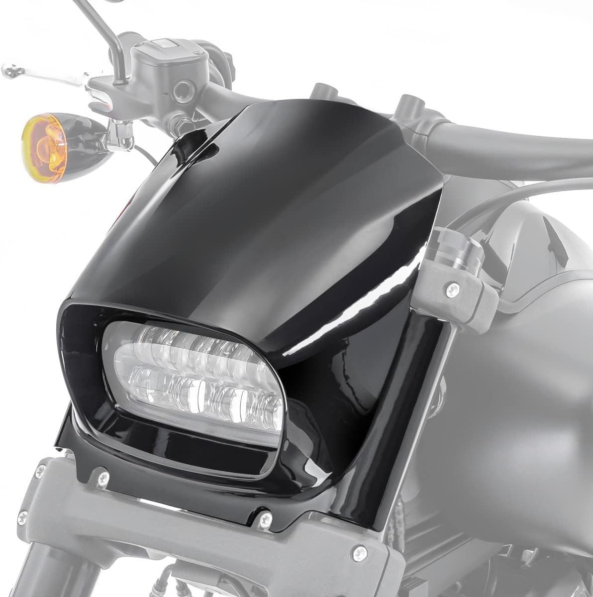 Motea Motorradhelm-Visier Scheinwerfer Frontmaske für Harley (Einzelartikel, 1-St., Einzelteil), Passgenau, robust, modernes Design