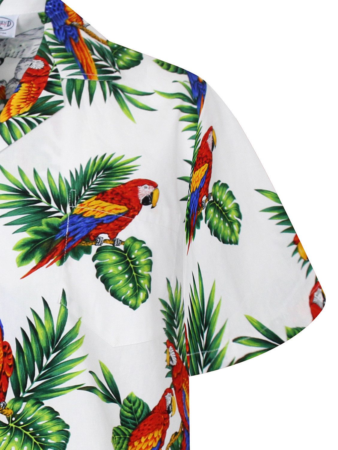 Pacific Legend Hawaiihemd Kakadu Original Hawaiihemd mit 100% Kokosnuss-Knöpfen