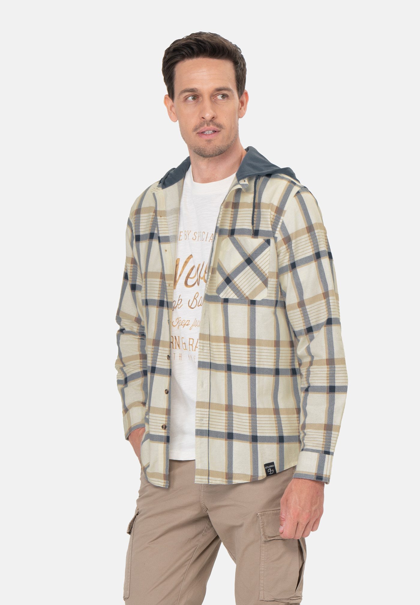 Key Largo Langarmhemd MSH KLCATANIA 1/1 hoodie-checks
