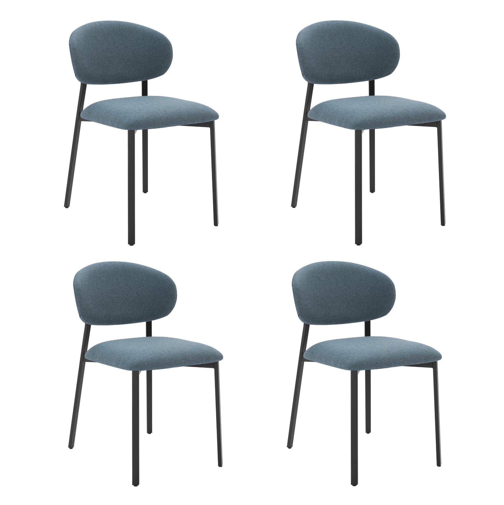 CHITA Polsterstuhl (Set, 4 St), 4-Fuß-Stuhl, Esszimmerstuhl, Verstellbare Füße, Metallgestell