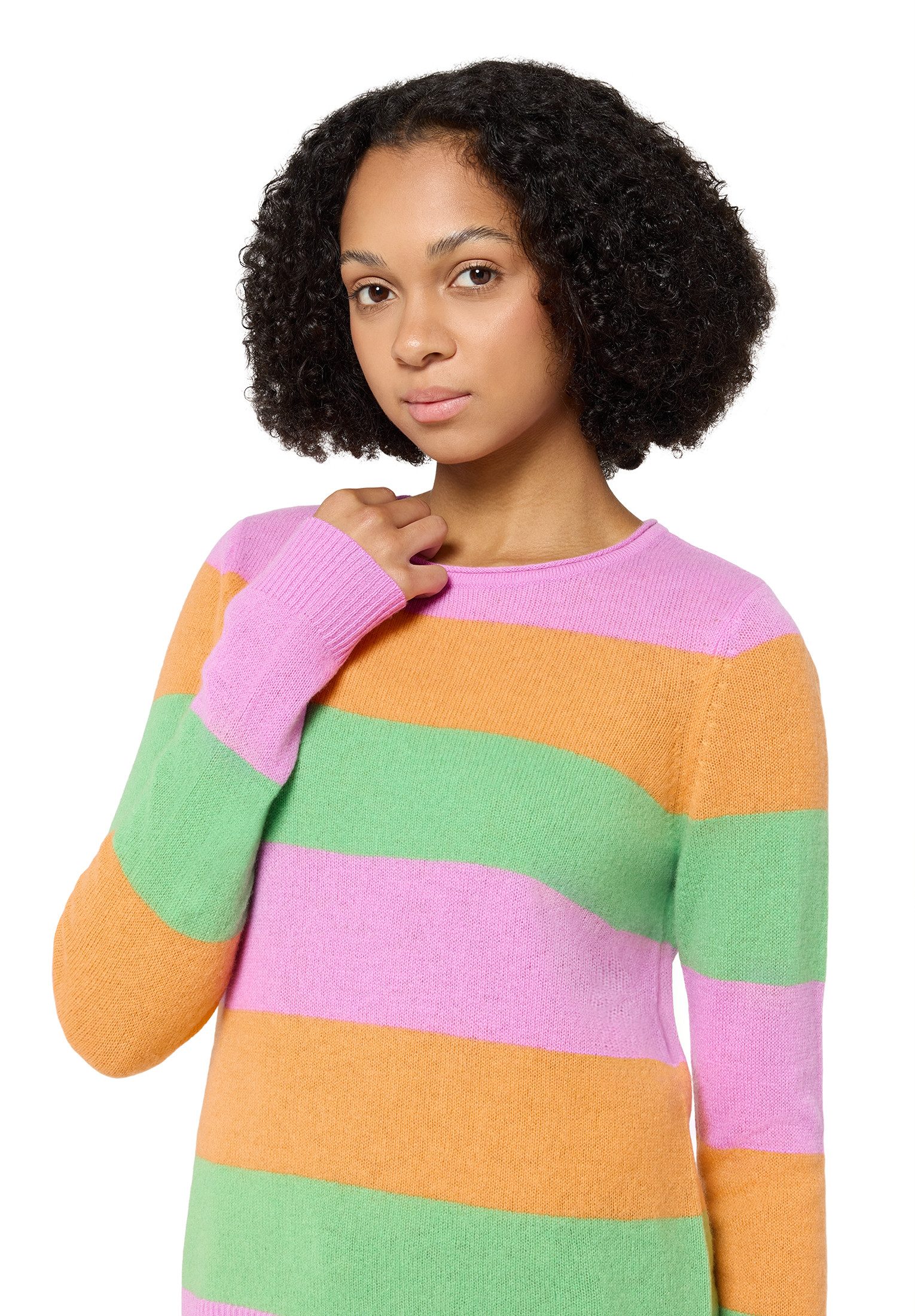 Cartoon Strickpullover Damen mit Rundhalsausschnitt (1-tlg)