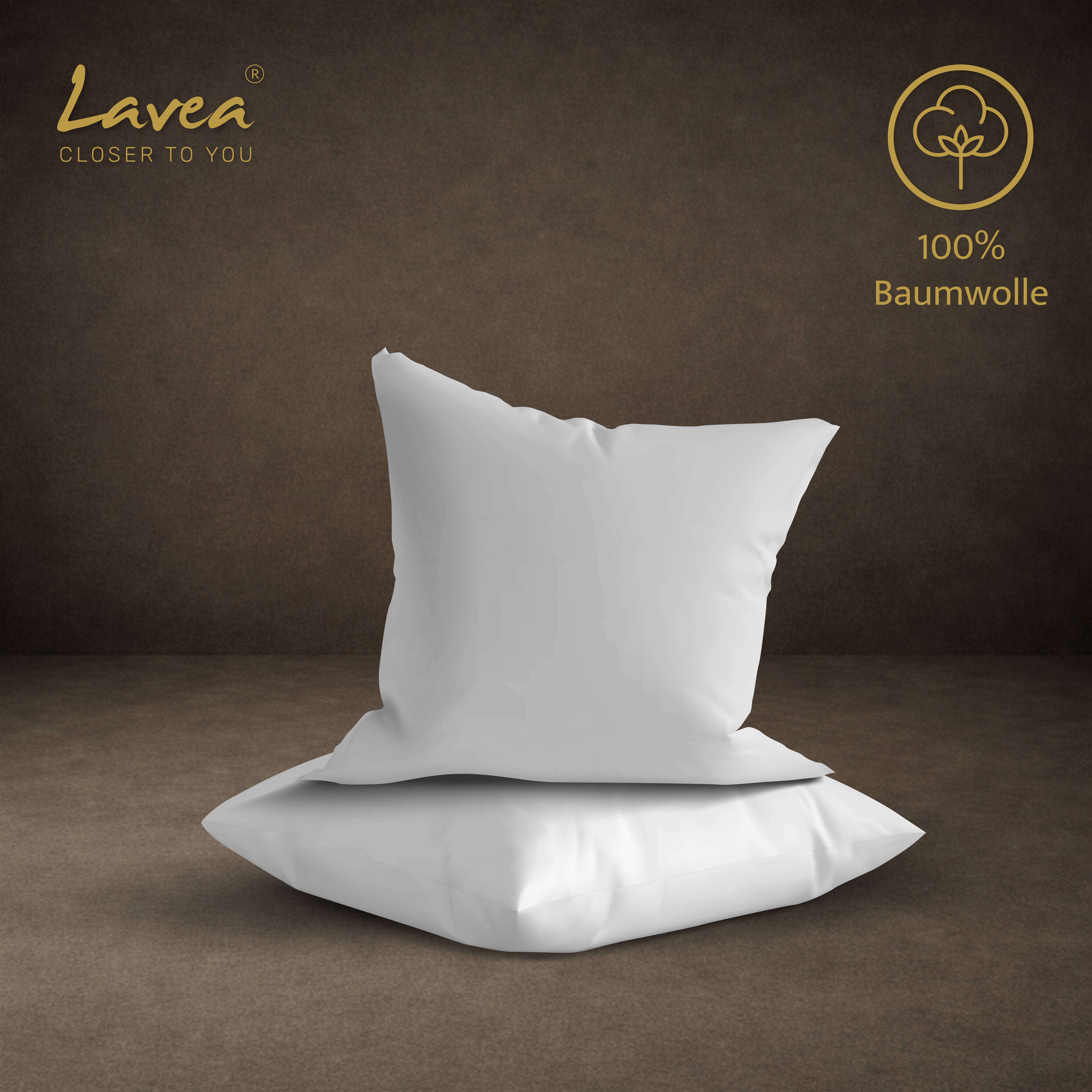 Lavea Kissenbezug 2er Set 100% Baumwolle flauschig, Jasmin, Kissenhülle, Kissenbezüge, (2 Stück), pflegeleicht, langlebige Qualität, mit Reißverschluss – Bild 2 von 5