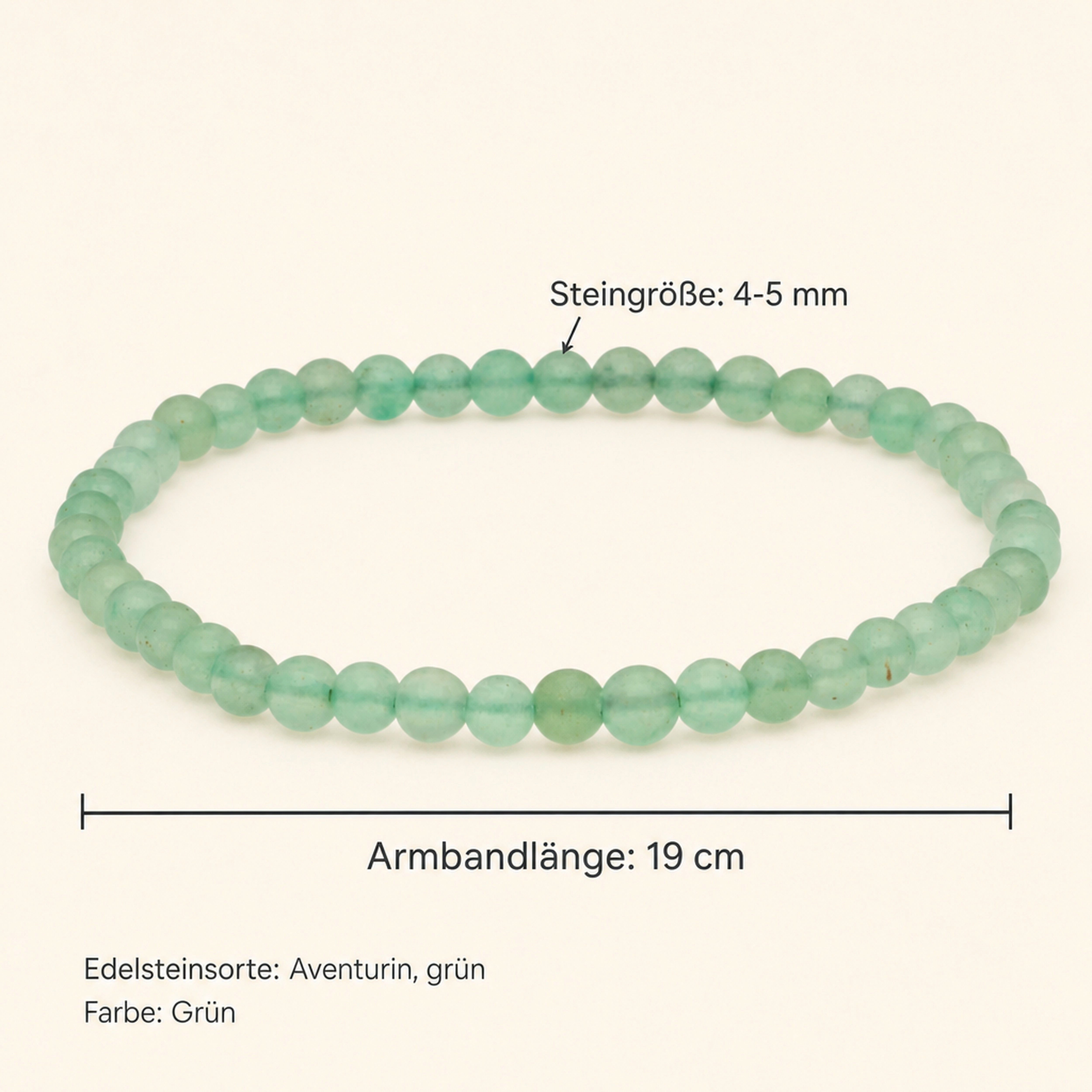 Lebensquelle Plus Armband Aventurin, grün Mini-Kugelarmband, 4 mm – Bild 3 von 5