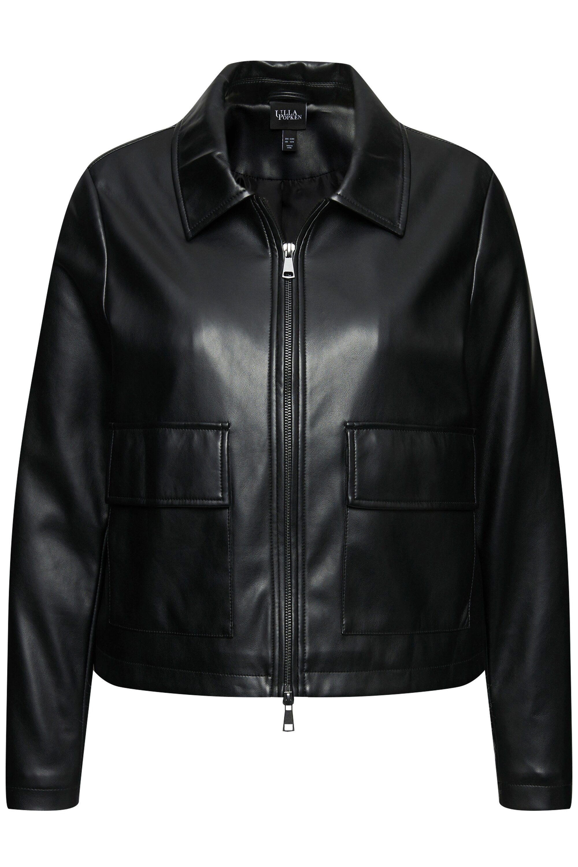 Ulla Popken Lederjacke Jacke Lederoptik Oversized günstig online kaufen