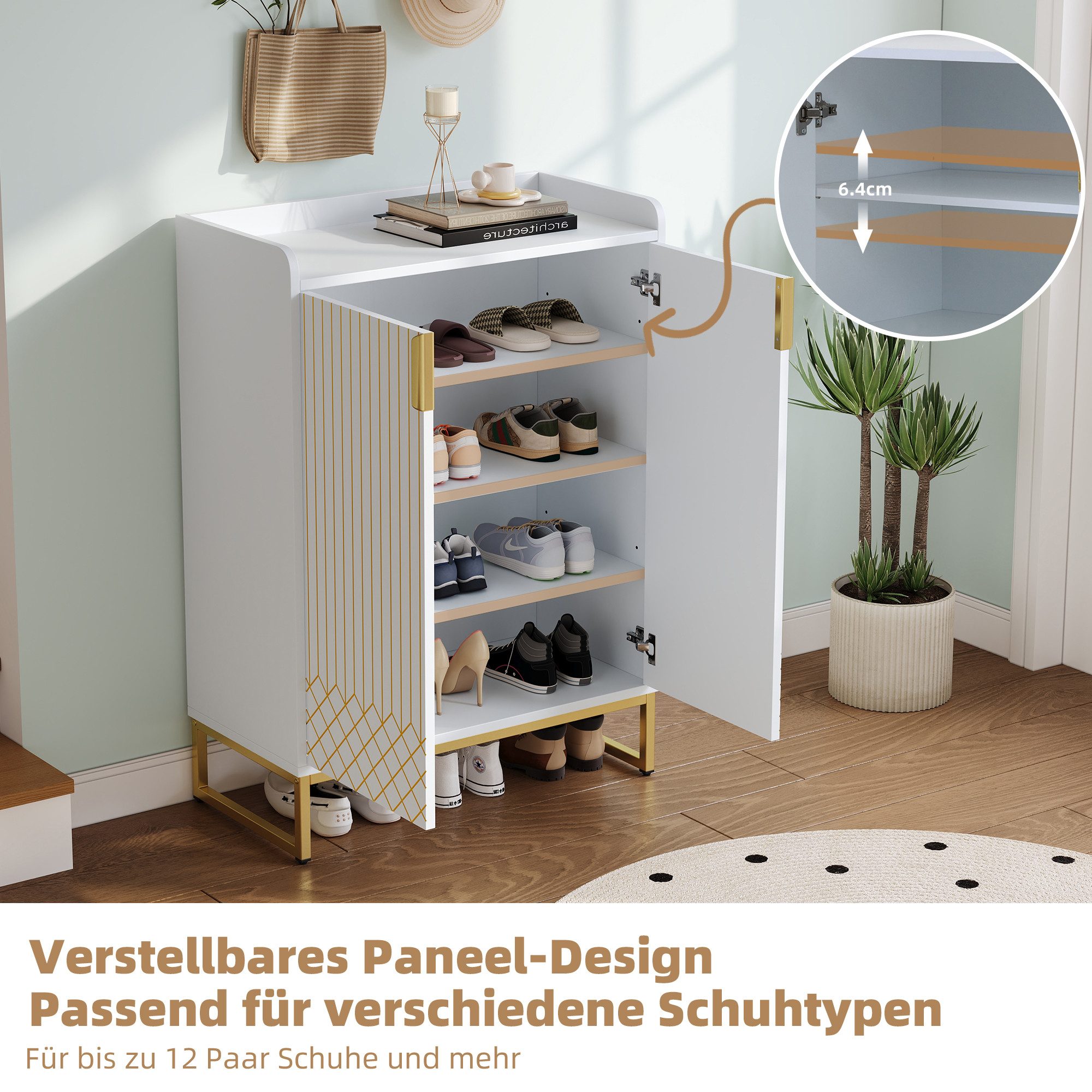 Merax Schuhschrank mit 4 Fächern & günstig online kaufen