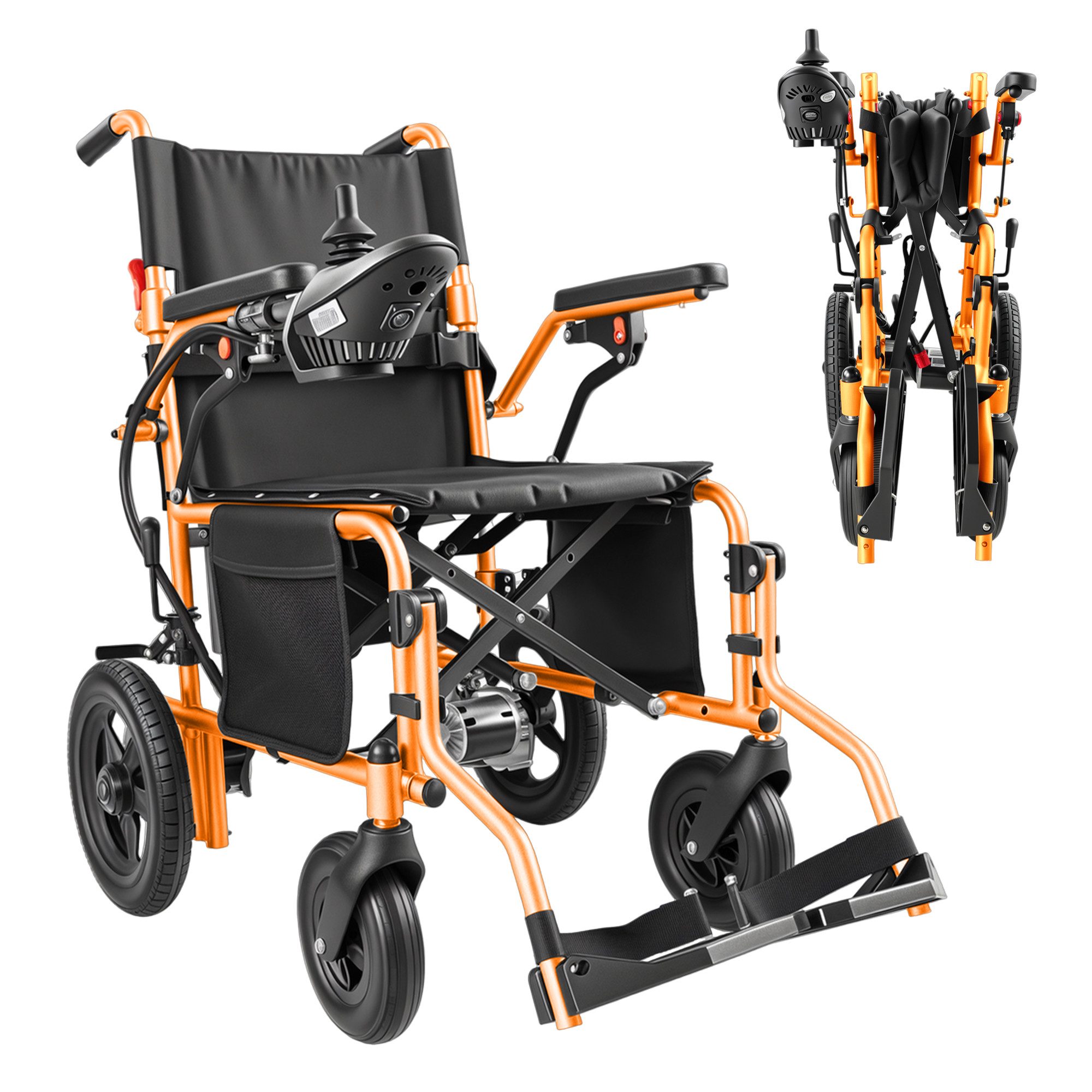 Vankel Elektrorollstuhl klappbar leicht elektr. Rollstuhl 500W, max.24 km max.150 kg, mit 360°-Joystick, 12° Steigfähigkeit & Anti-Kipp-Rädern