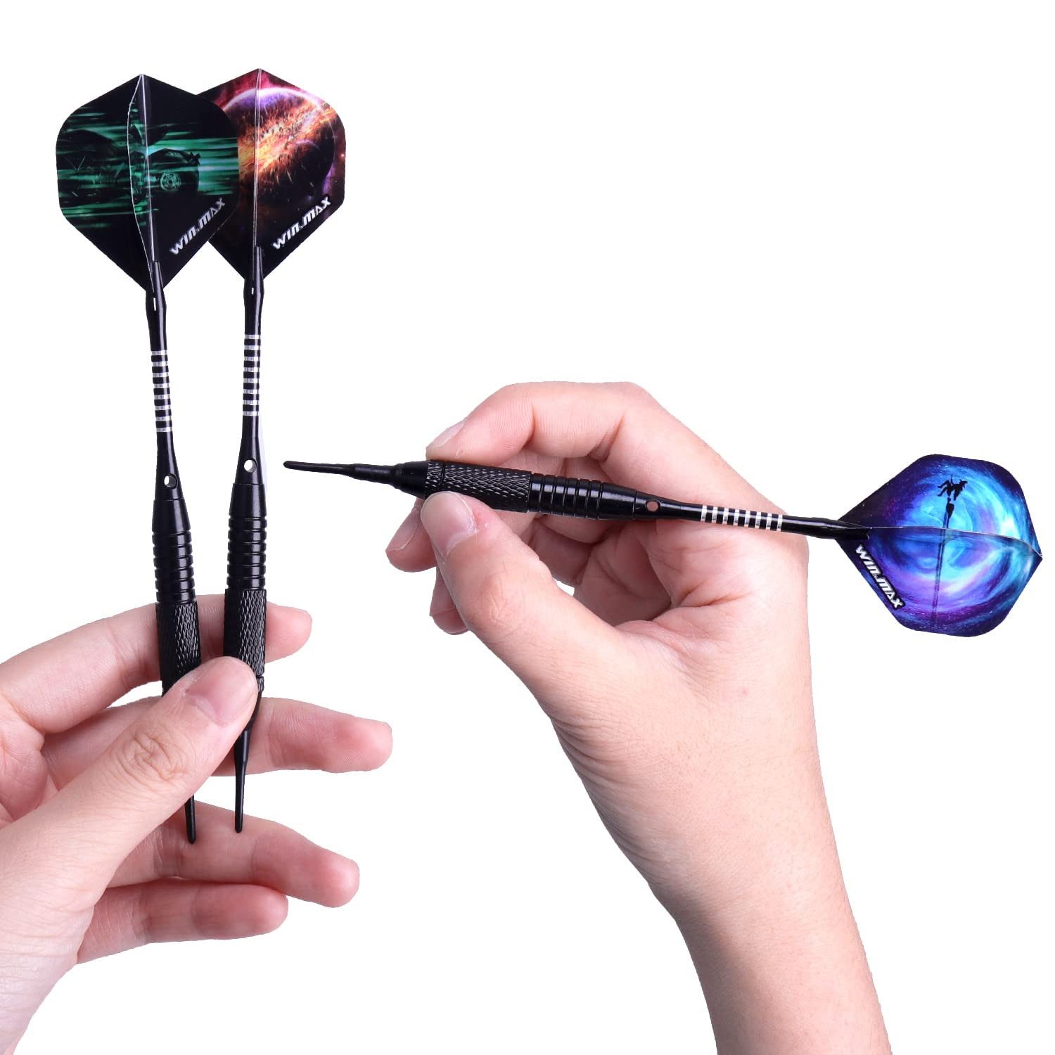 FOUORTUNATE-BEE Dartpfeil mit kunststoffspitze für elektronische dartscheibe, 12 Stück Soft Darts Pfeile Set,18 Gramm Profi Softdarts dartpfeil – Bild 5 von 5