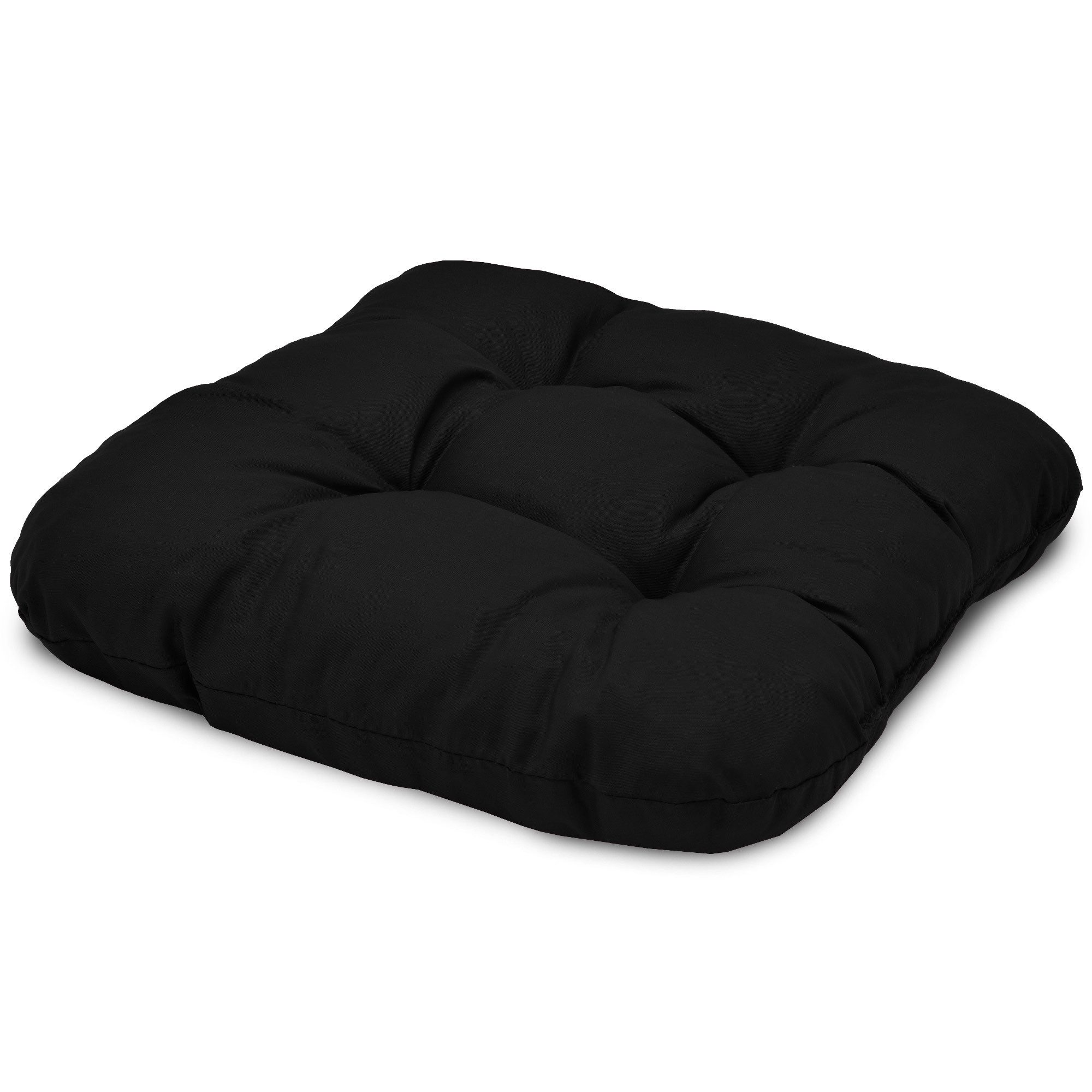Beautissu Stuhlkissen 4er Set Sitzkissen Lisa Schwarz, 40x40x8cm, Indoor & Outdoor Kissen mit 8cm Schaumstoff Füllung, widerstandsfähig