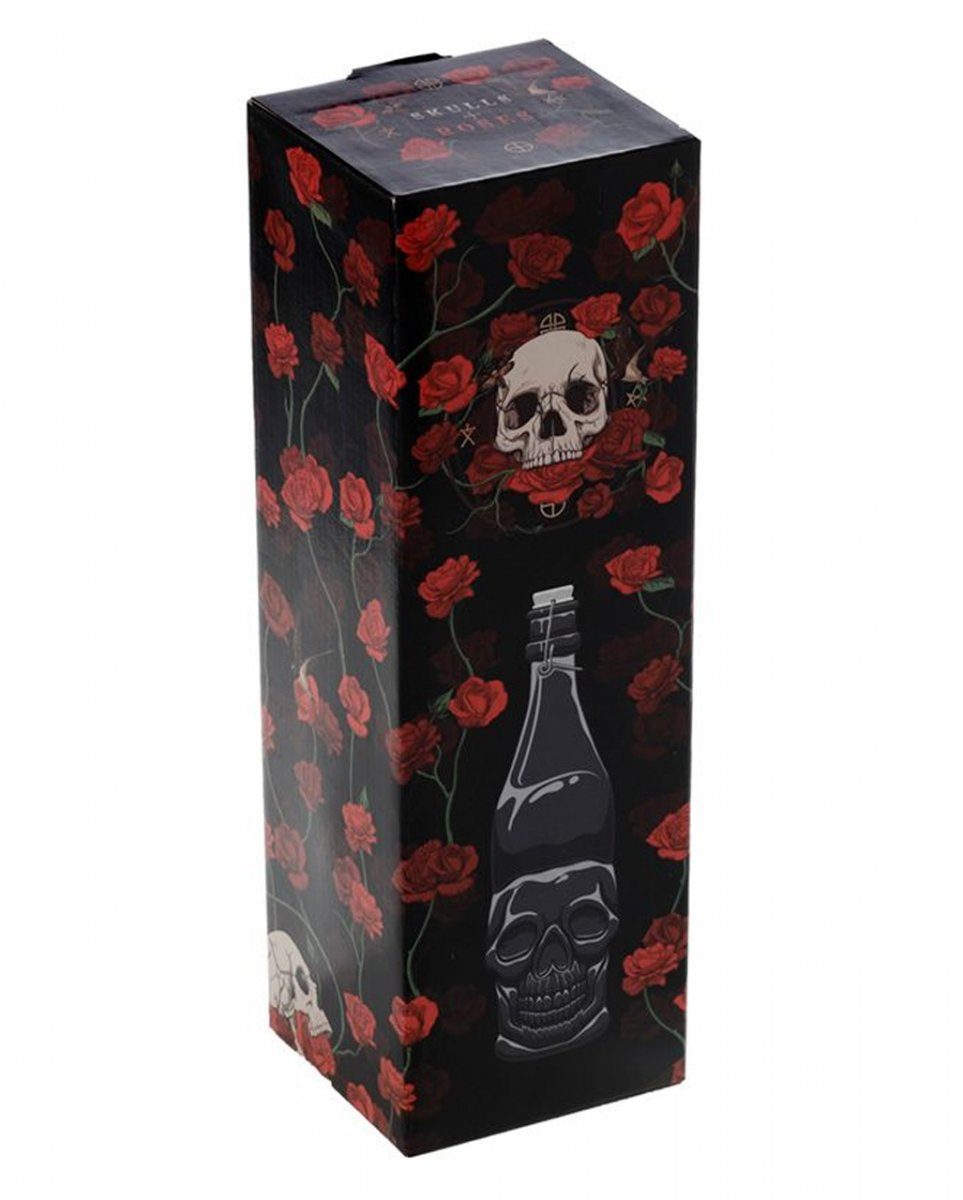 Bügelverschluss Horror-Shop Totenkopf mit Klare Dekofigur Wasserflasche