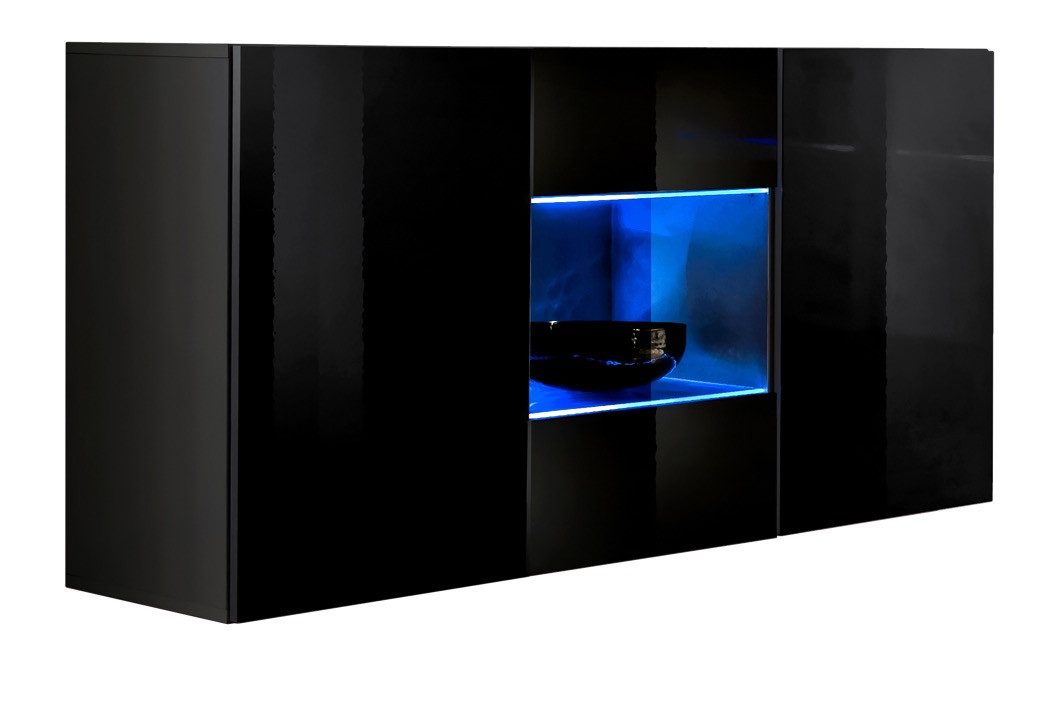Kommode Kommode FLY mit Hochglanzfronten Push-Click und Led Beleuchtung