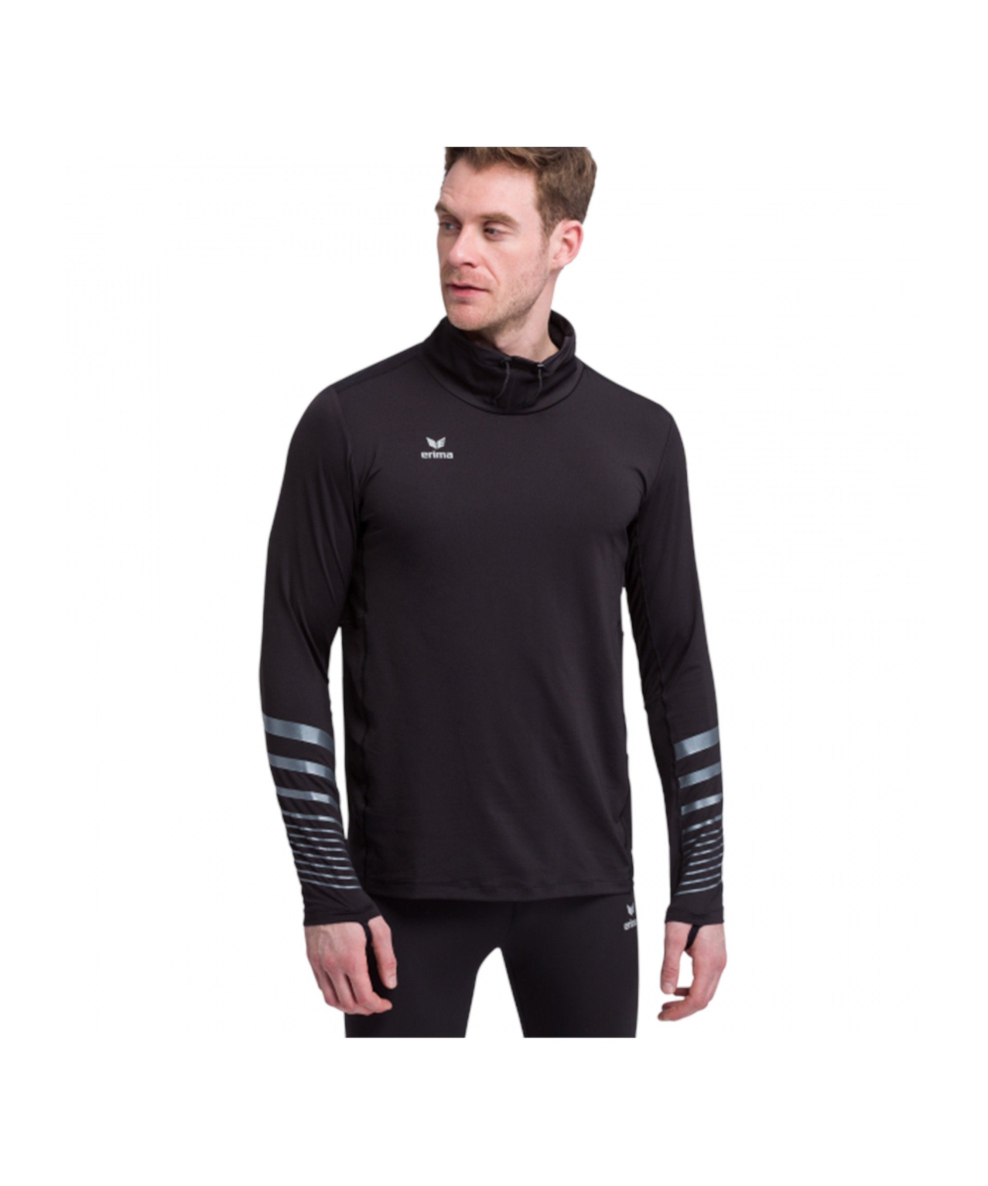 Erima Schwarz Lauftop Line Running 2.0 Longsleeve Race Daumenöffnung