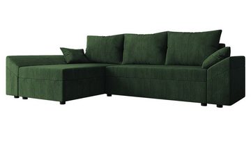 MIRJAN24 Ecksofa Dante L Cord, mit Schlaffunktion und Bettkasten, Ottomane universell, 3 Sitzer, L-Form