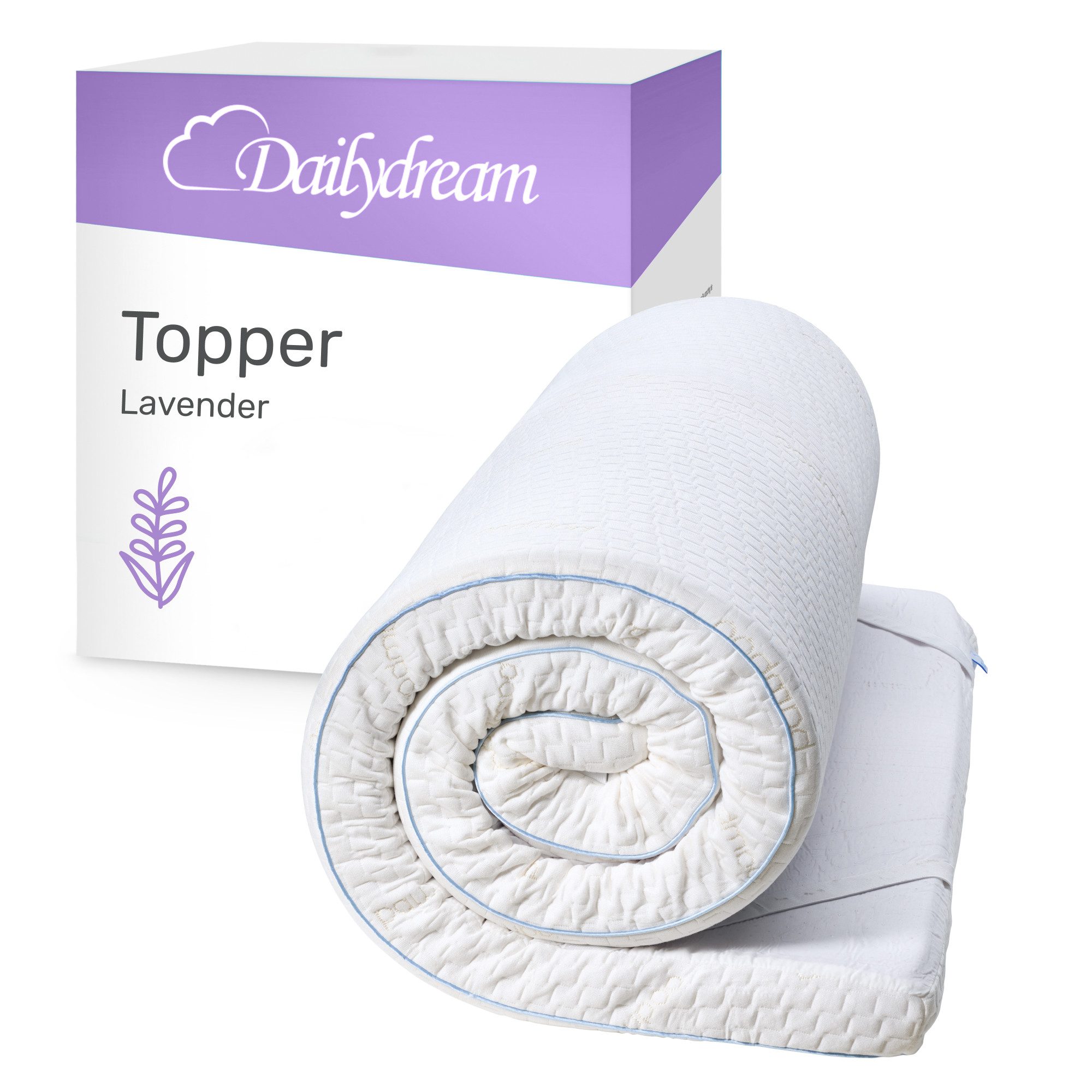 Dailydream, Topper, Matratzentopper, Viscoschaum, Memory Foam, rutschfest, H1/2, (Pure Edition), wertet harte Matratzen auf und bietet einen erholsameren Schlaf