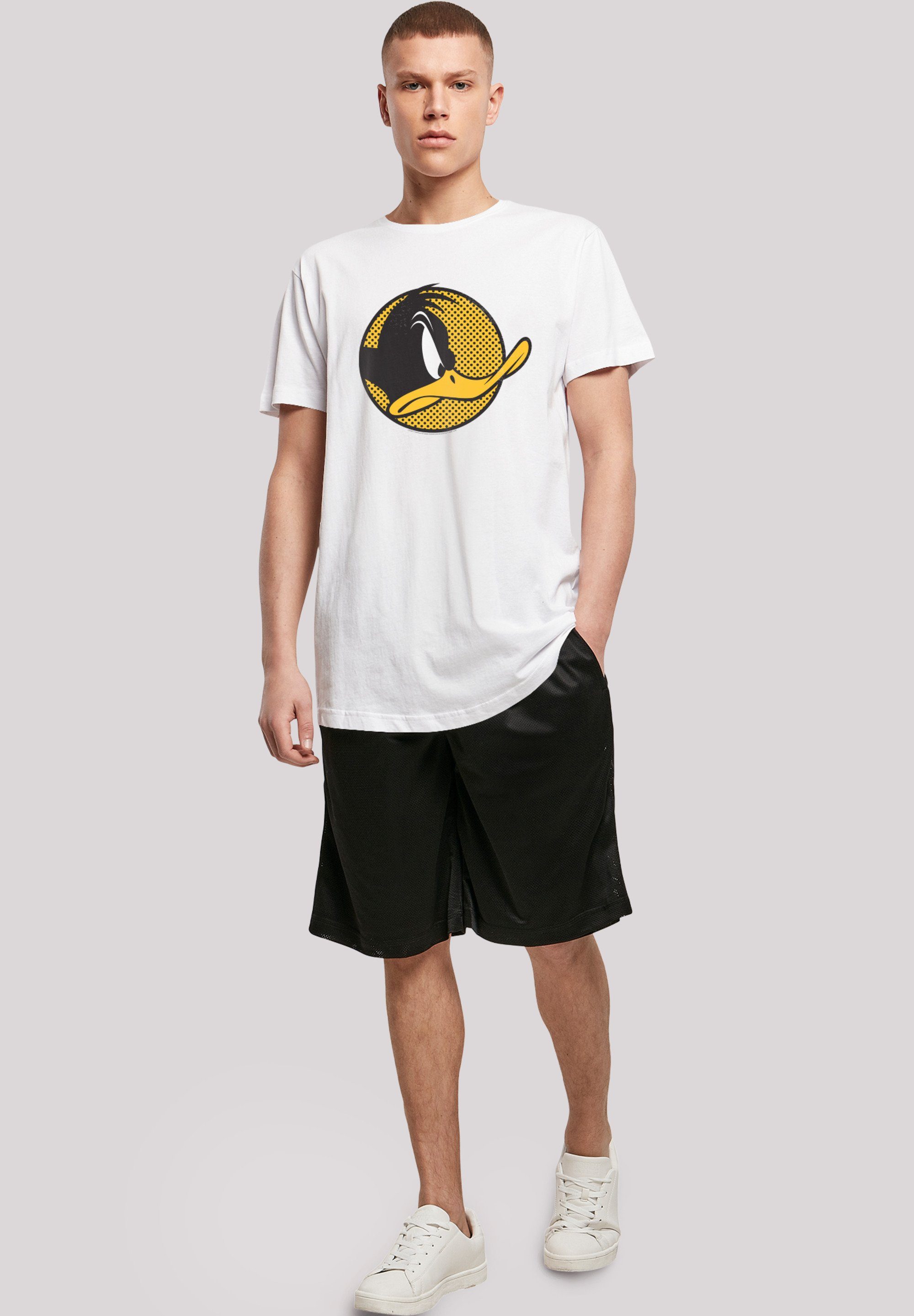 F4NT4STIC Kurzarmshirt Herren Daffy Duck Long with (1-tlg) -WHT Dotted Shaped Tee Profile