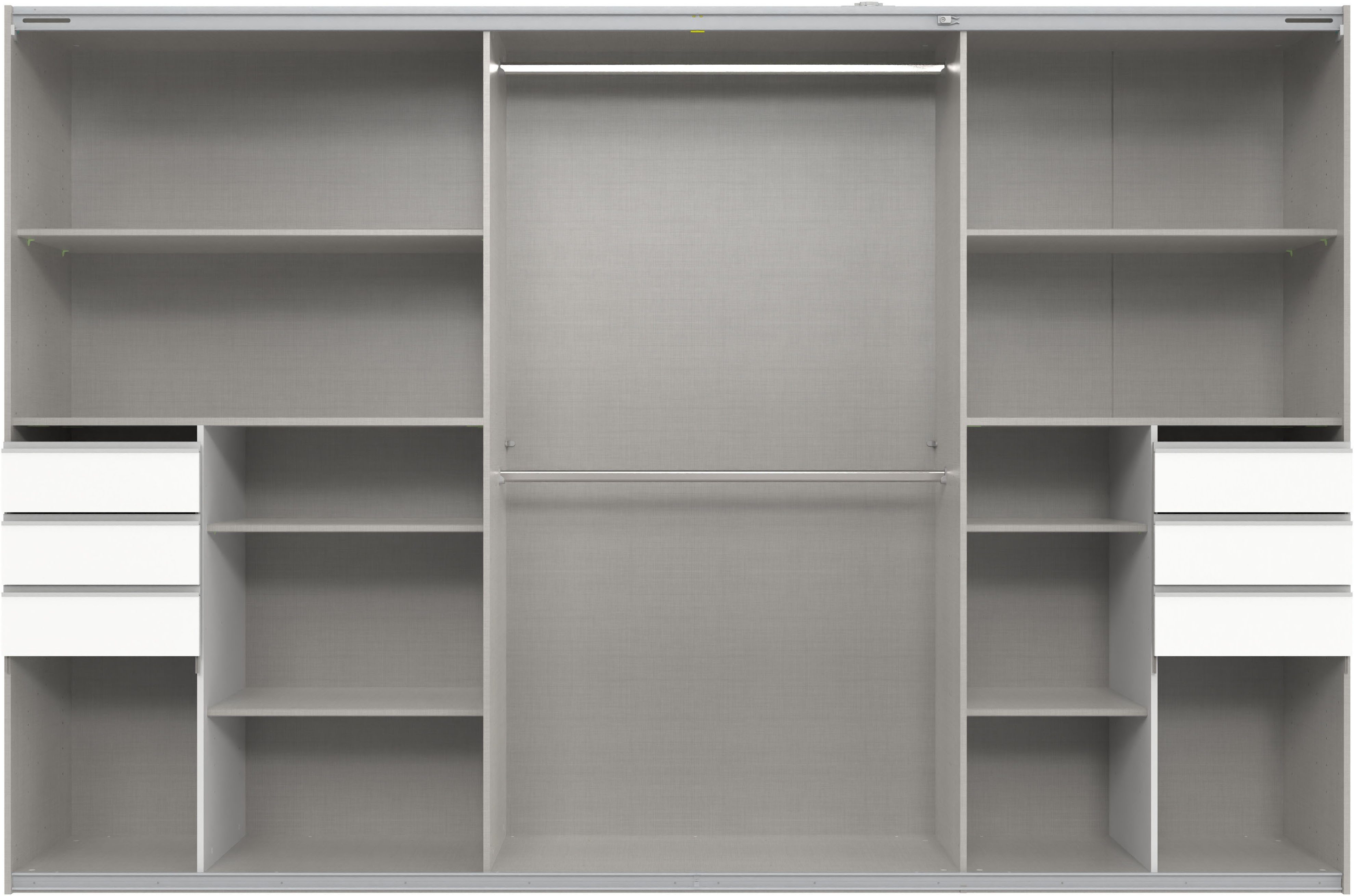 Wimex Schwebetürenschrank Saigon, Kleiderschrank mit Schiebetür mit Glaselementen, 3 Türen, 313cm breit – Bild 3 von 5